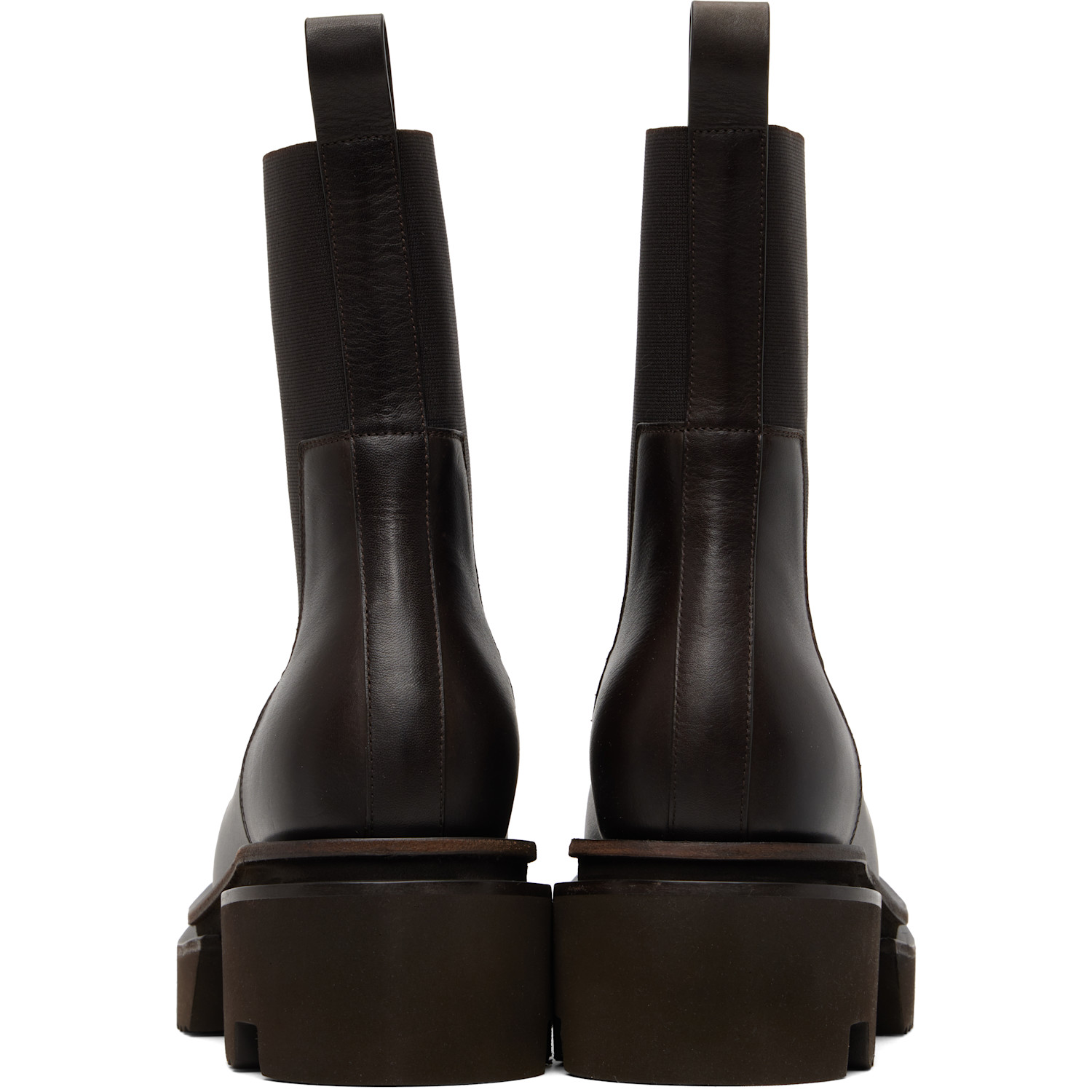  Rick Owens Brown Temple Beatle Bogun Chelsea Boots 