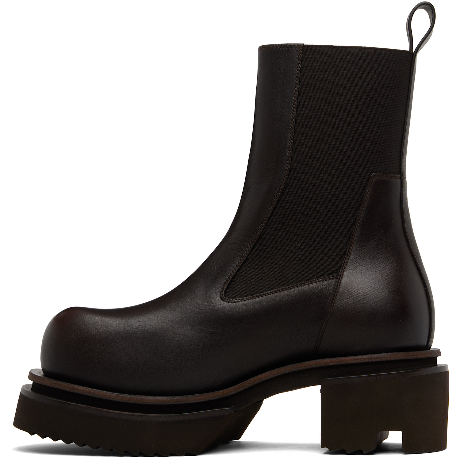  Rick Owens Brown Temple Beatle Bogun Chelsea Boots 