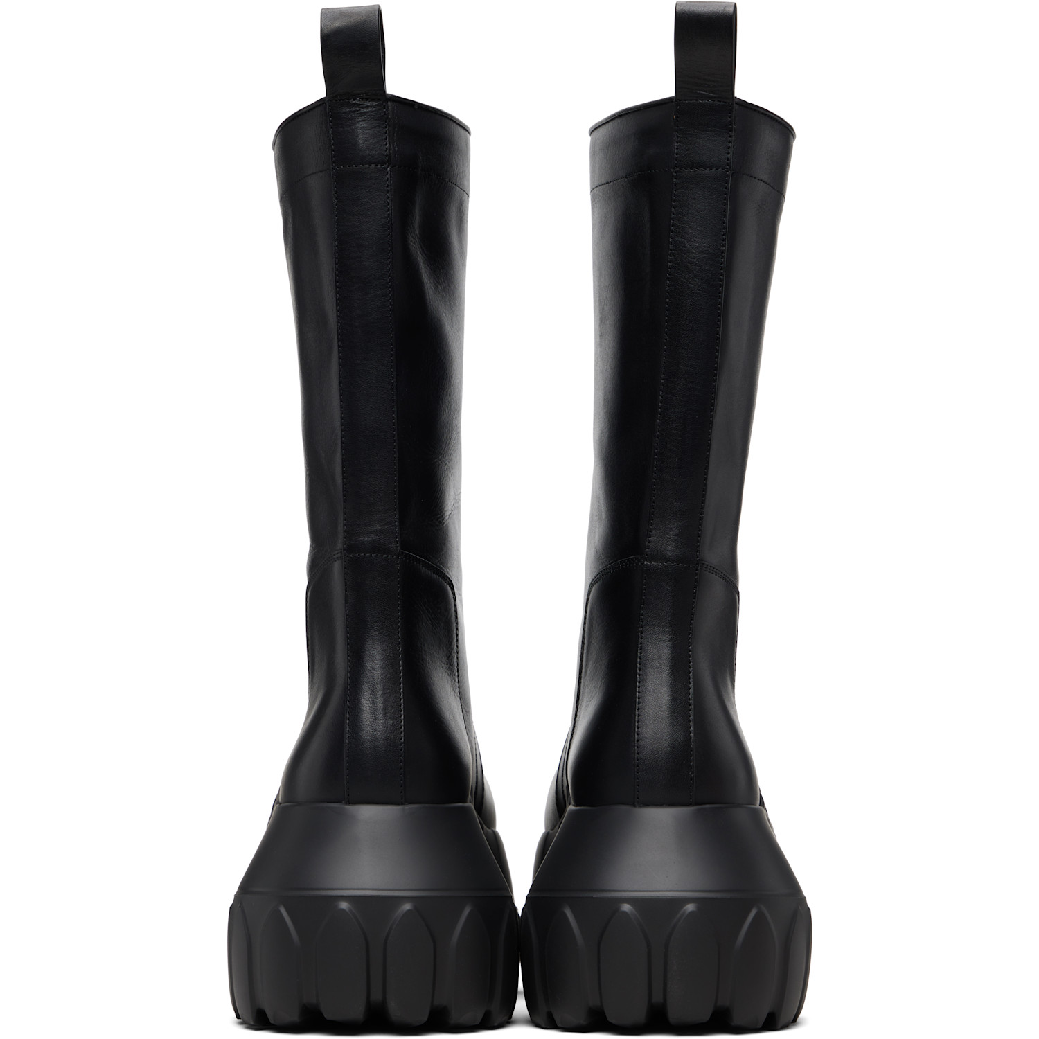  Rick Owens Black Temple Pull On Mega Tractor Boots 