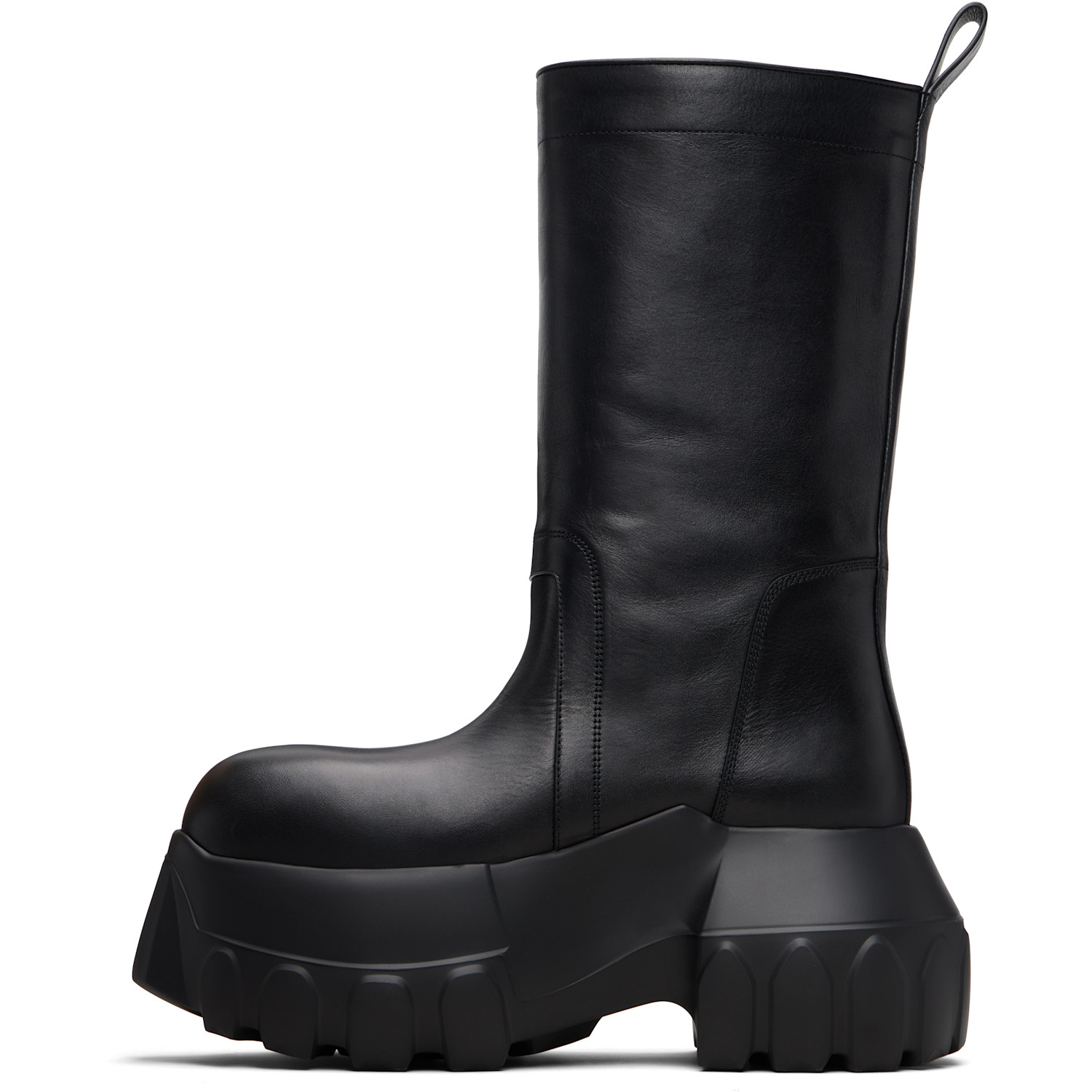  Rick Owens Black Temple Pull On Mega Tractor Boots 