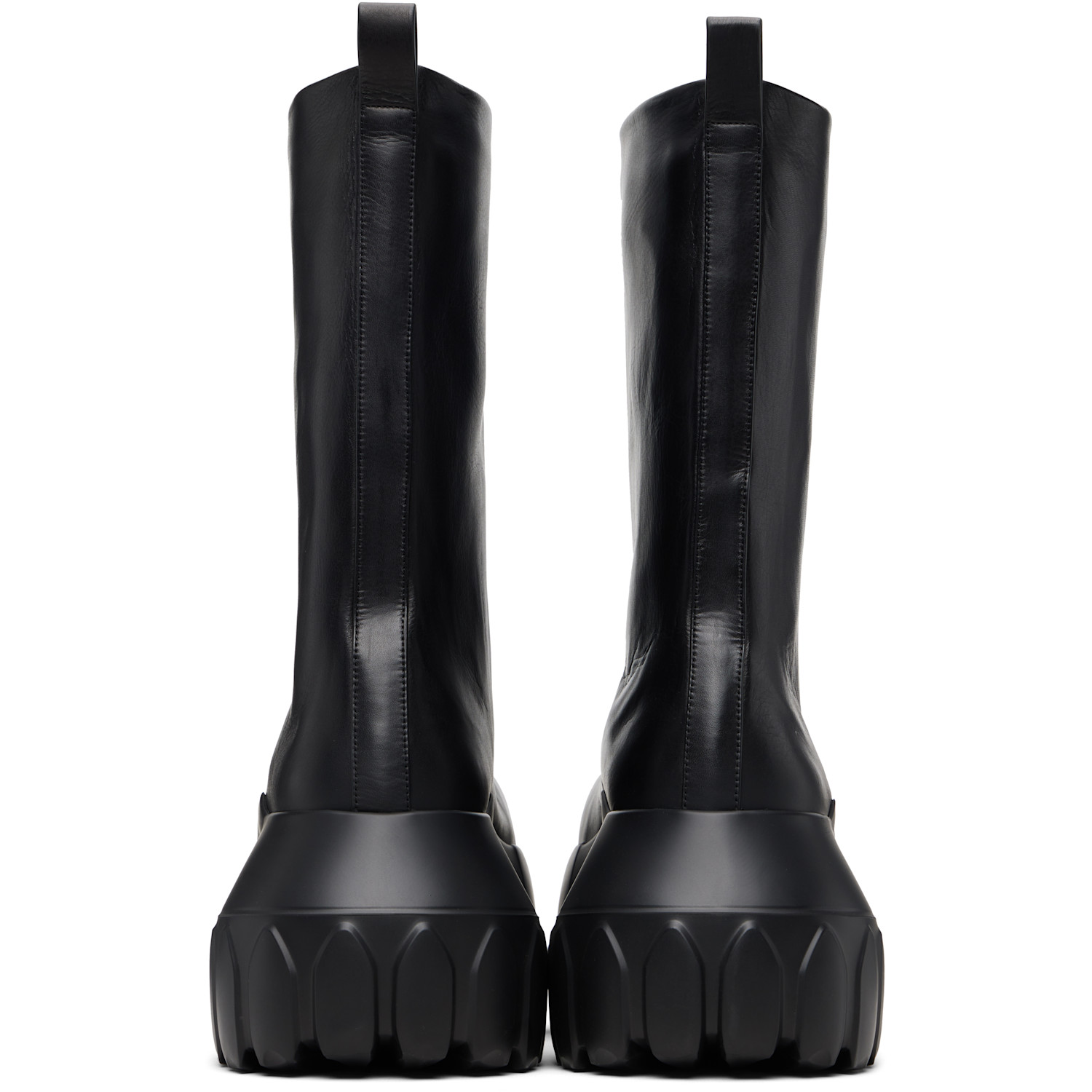  Rick Owens Black Temple Flared Mega Tractor Boots 