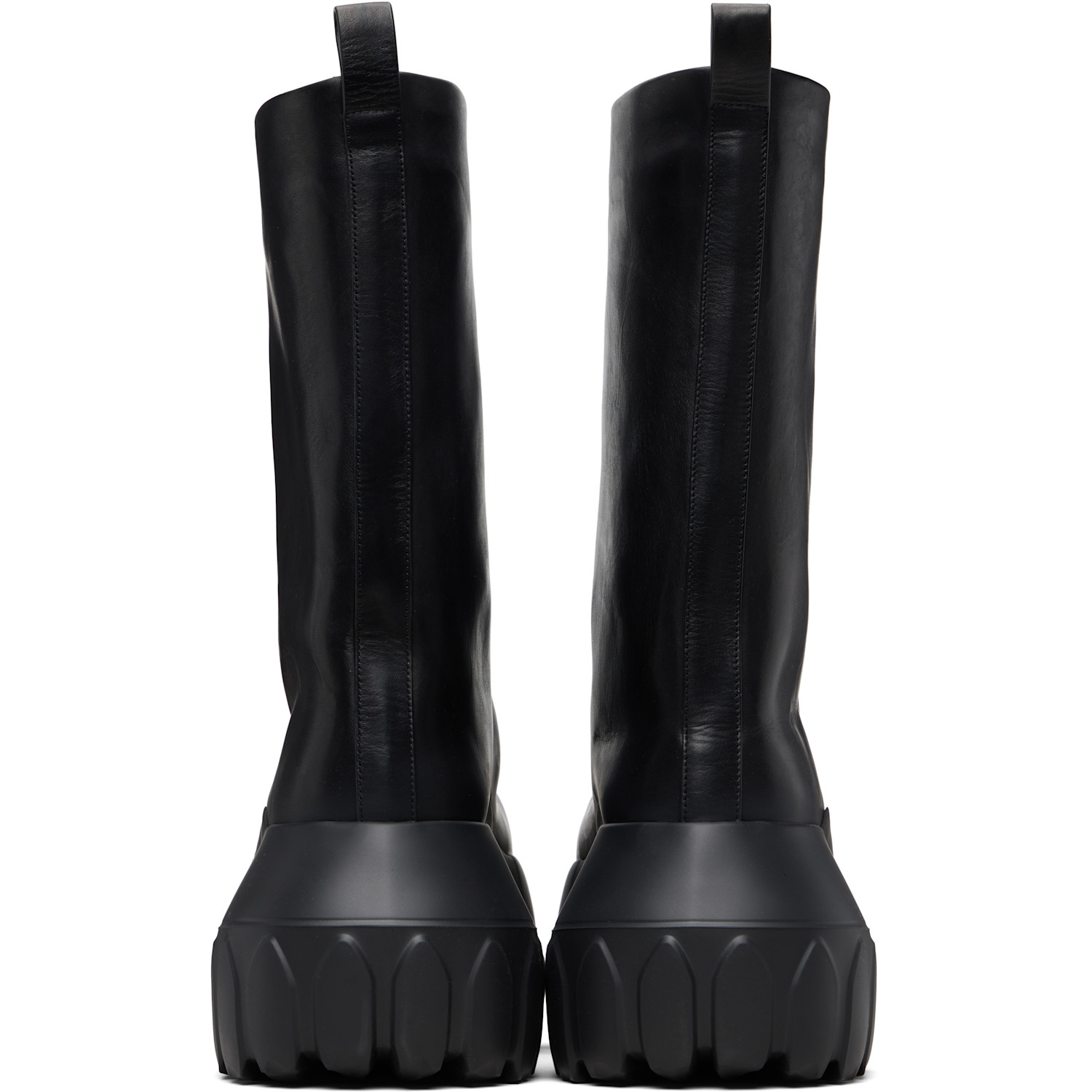  Rick Owens Black Temple Flared Mega Tractor Boots 