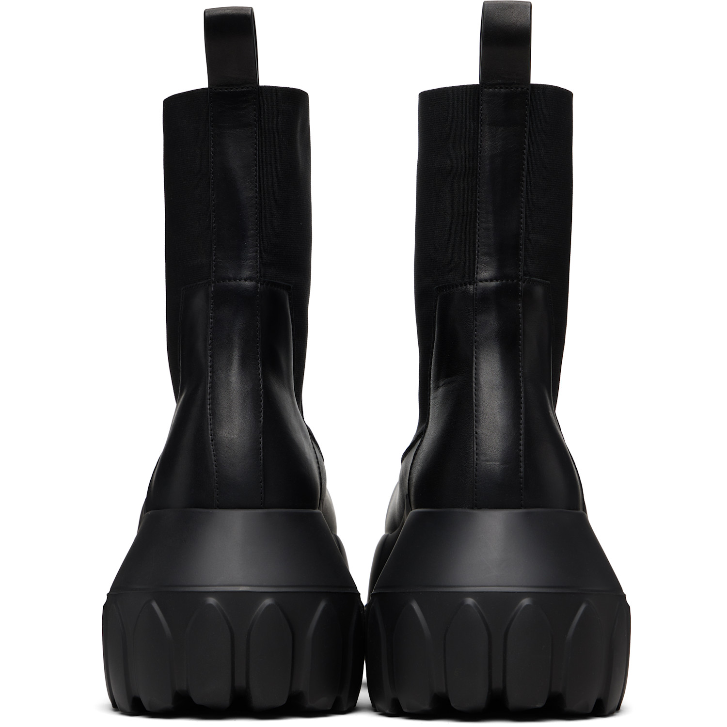  Rick Owens Black Beatle Mega Tractor Chelsea Boots 