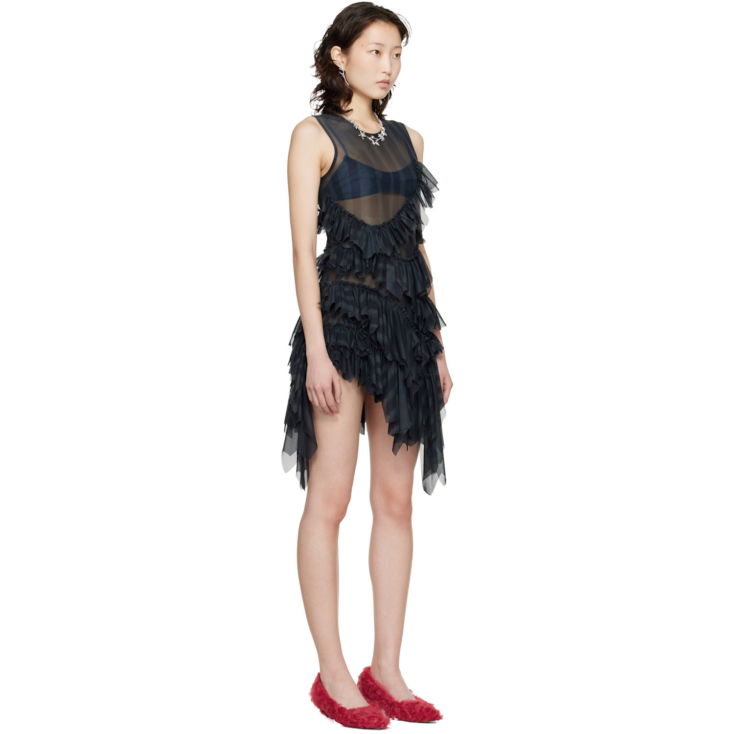  Collina Strada Black Nettle Minidress 