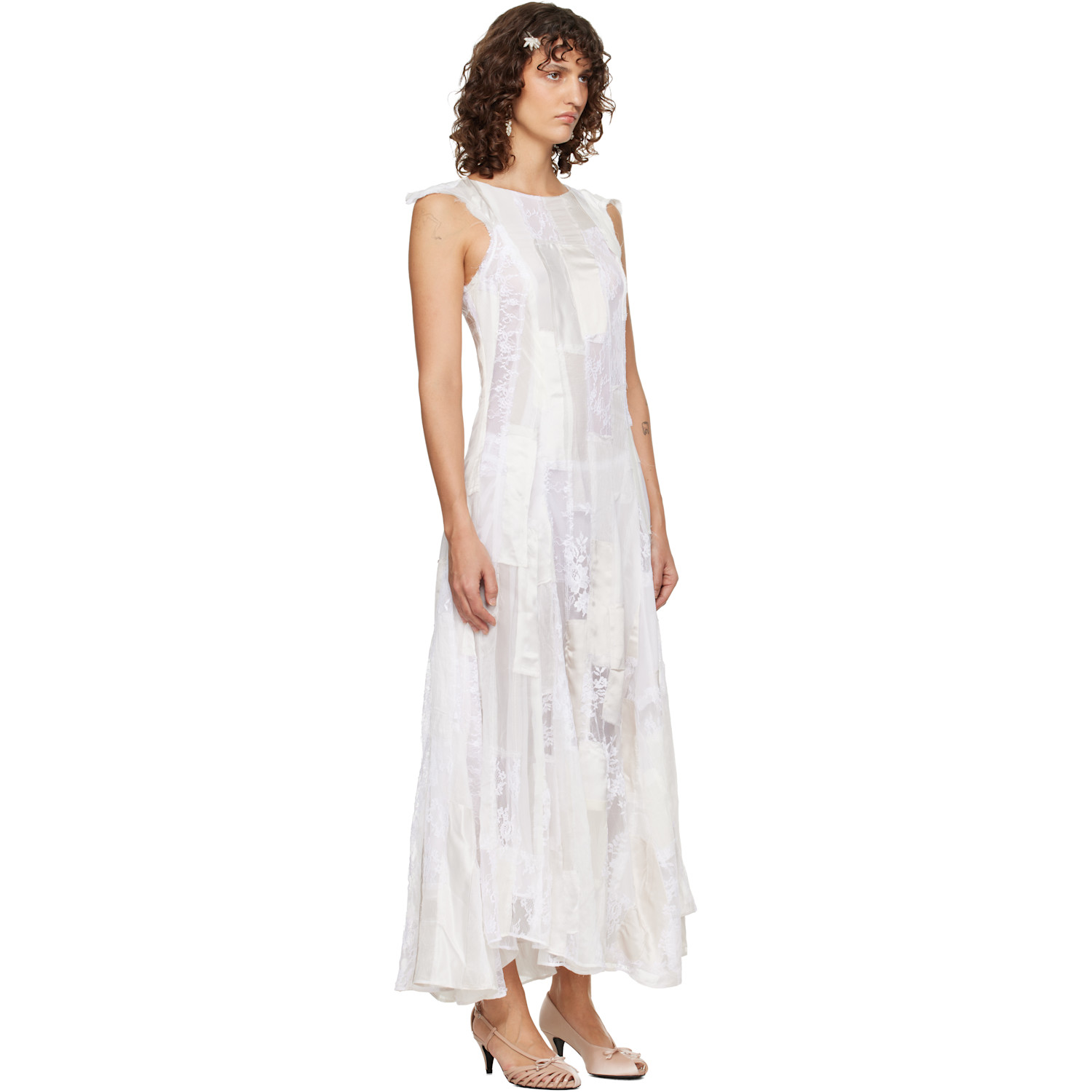  Collina Strada White Deadstock Primrose Maxi Dress 