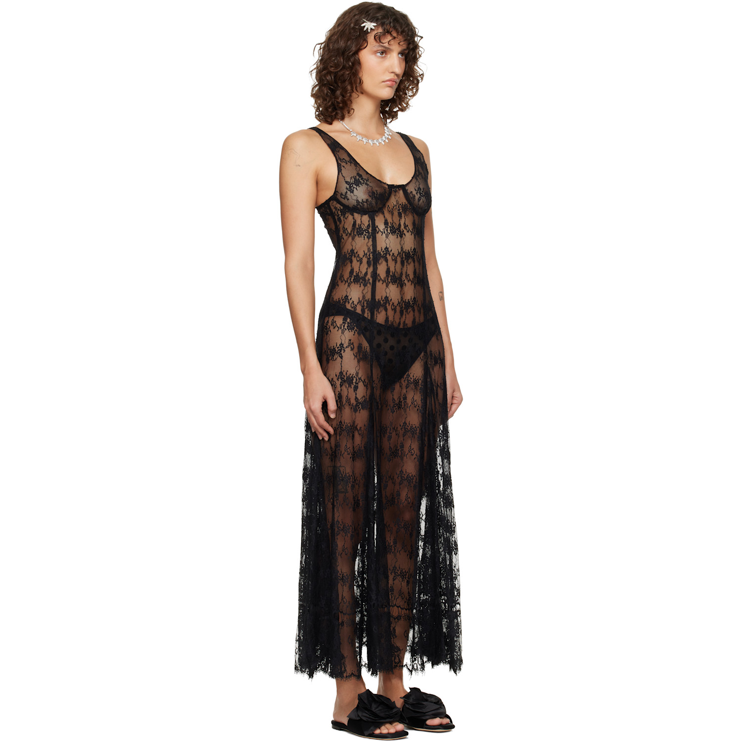  Collina Strada Black Pamela Maxi Dress 