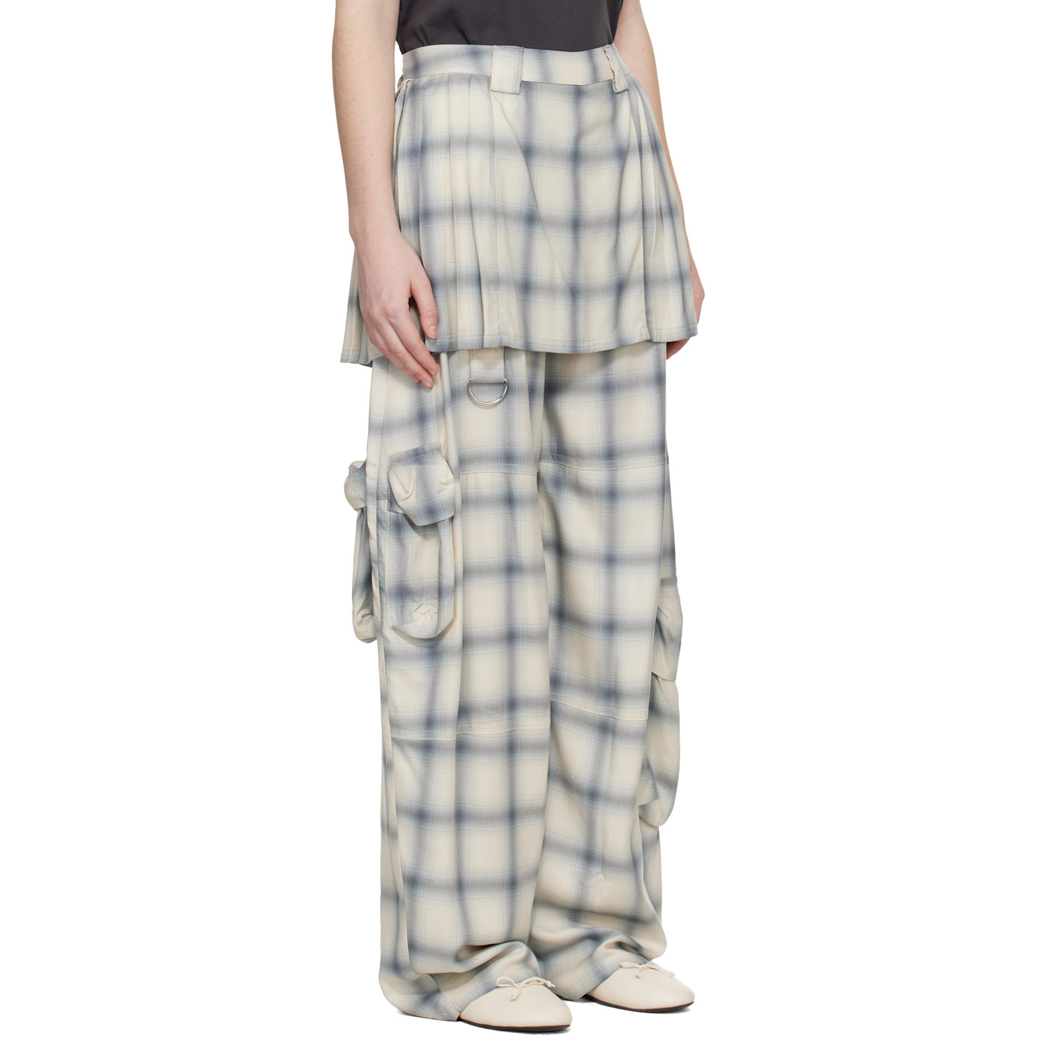  Collina Strada Off White Lawn Skirt Cargo Pants 