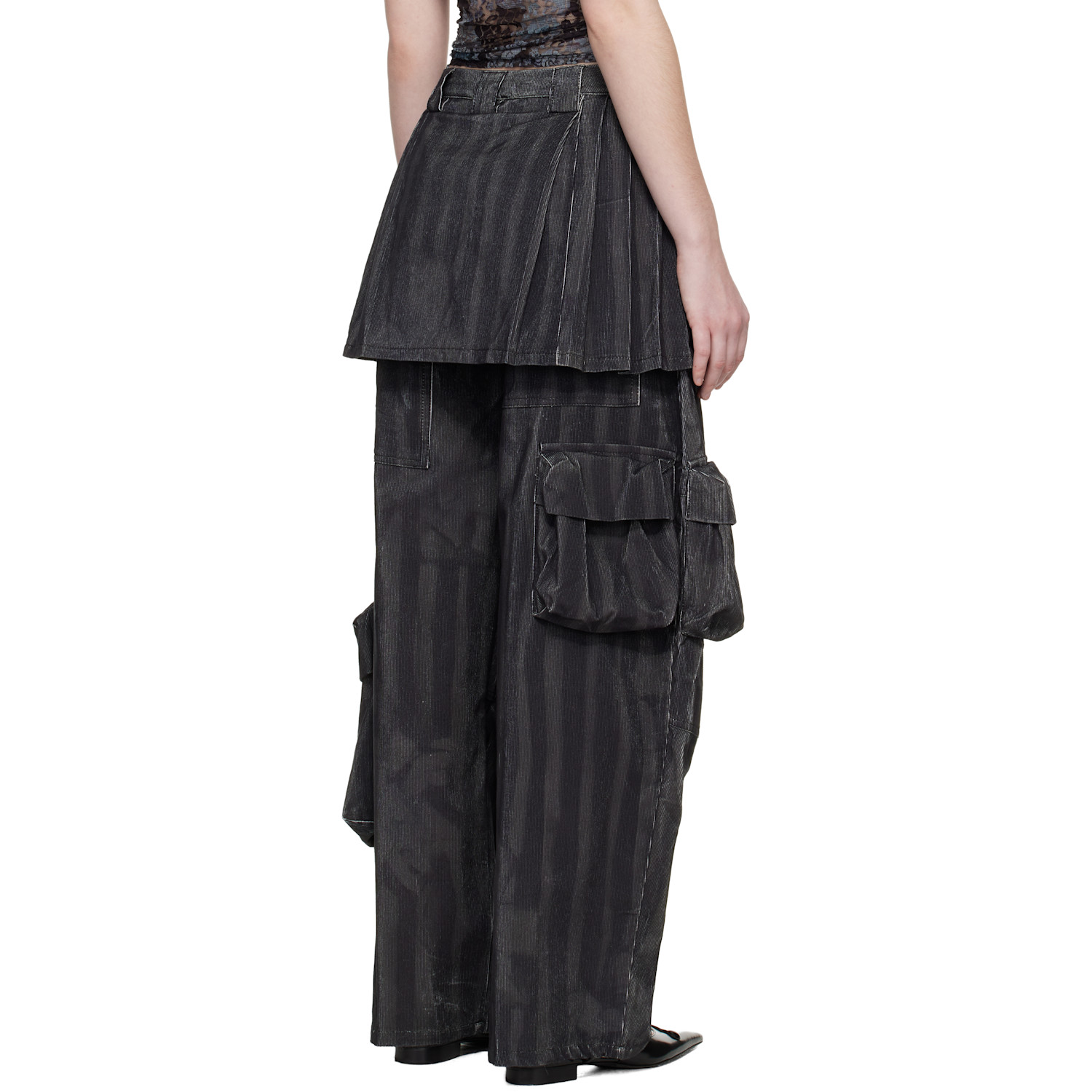  Collina Strada Black Lawn Skirt Cargo Pants 