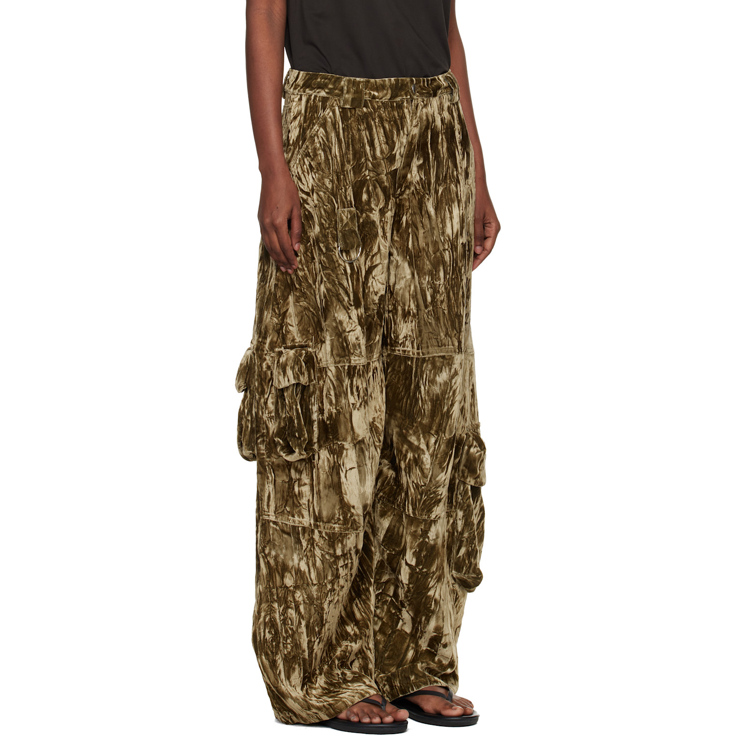  Collina Strada Khaki Velvet Lawn Cargo Pant 