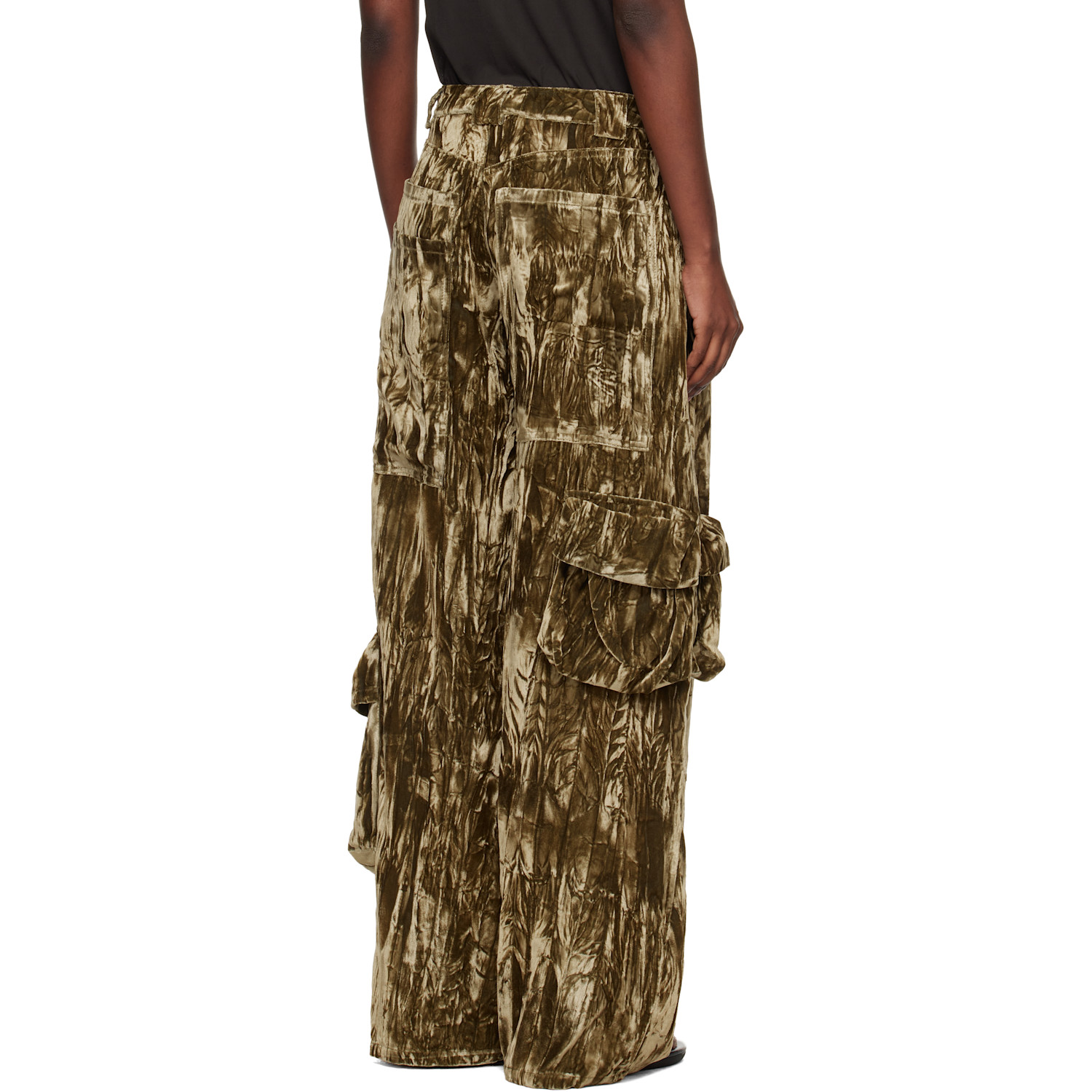  Collina Strada Khaki Velvet Lawn Cargo Pant 