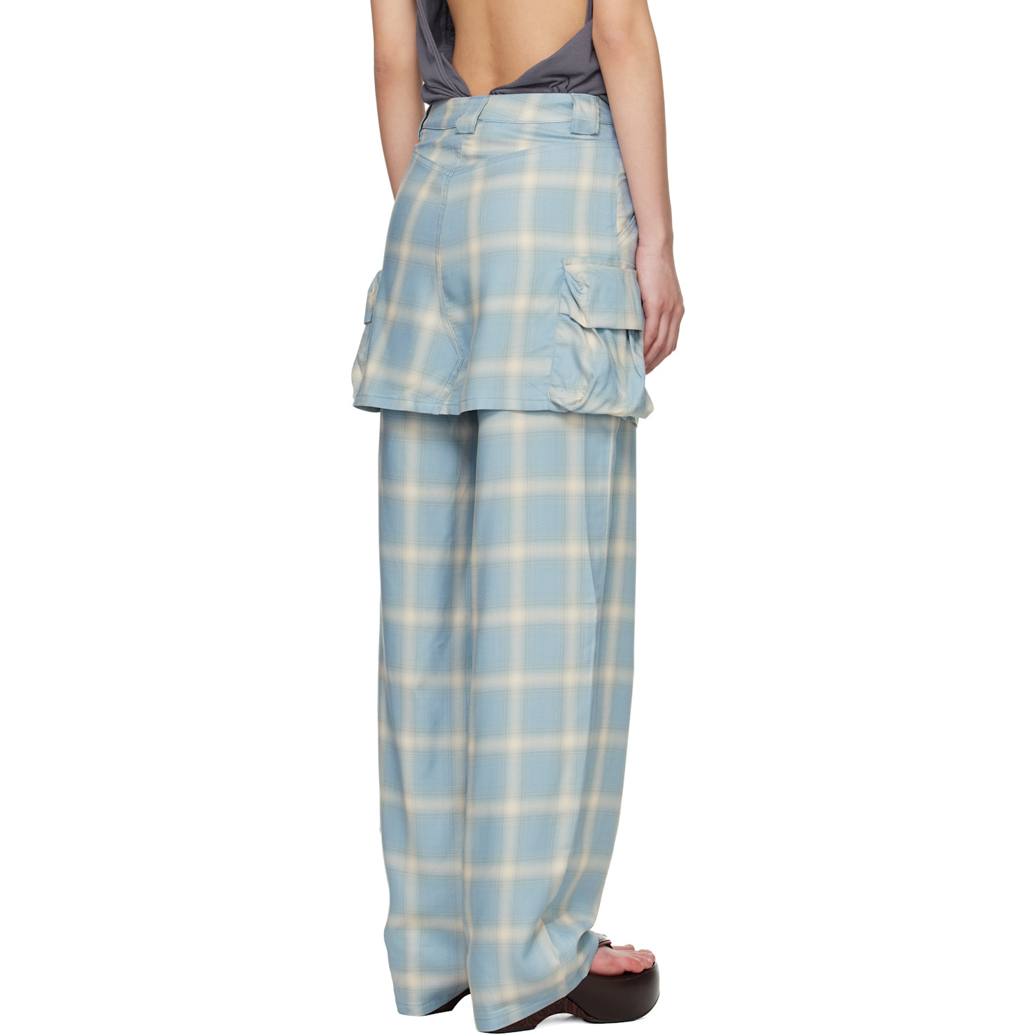  Collina Strada Blue Flannel Cargo Skirtpant 