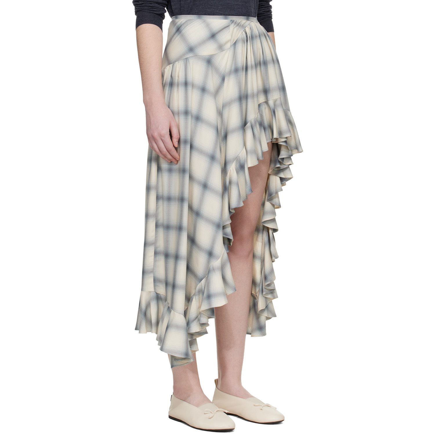  Collina Strada Off White Florist Midi Skirt 