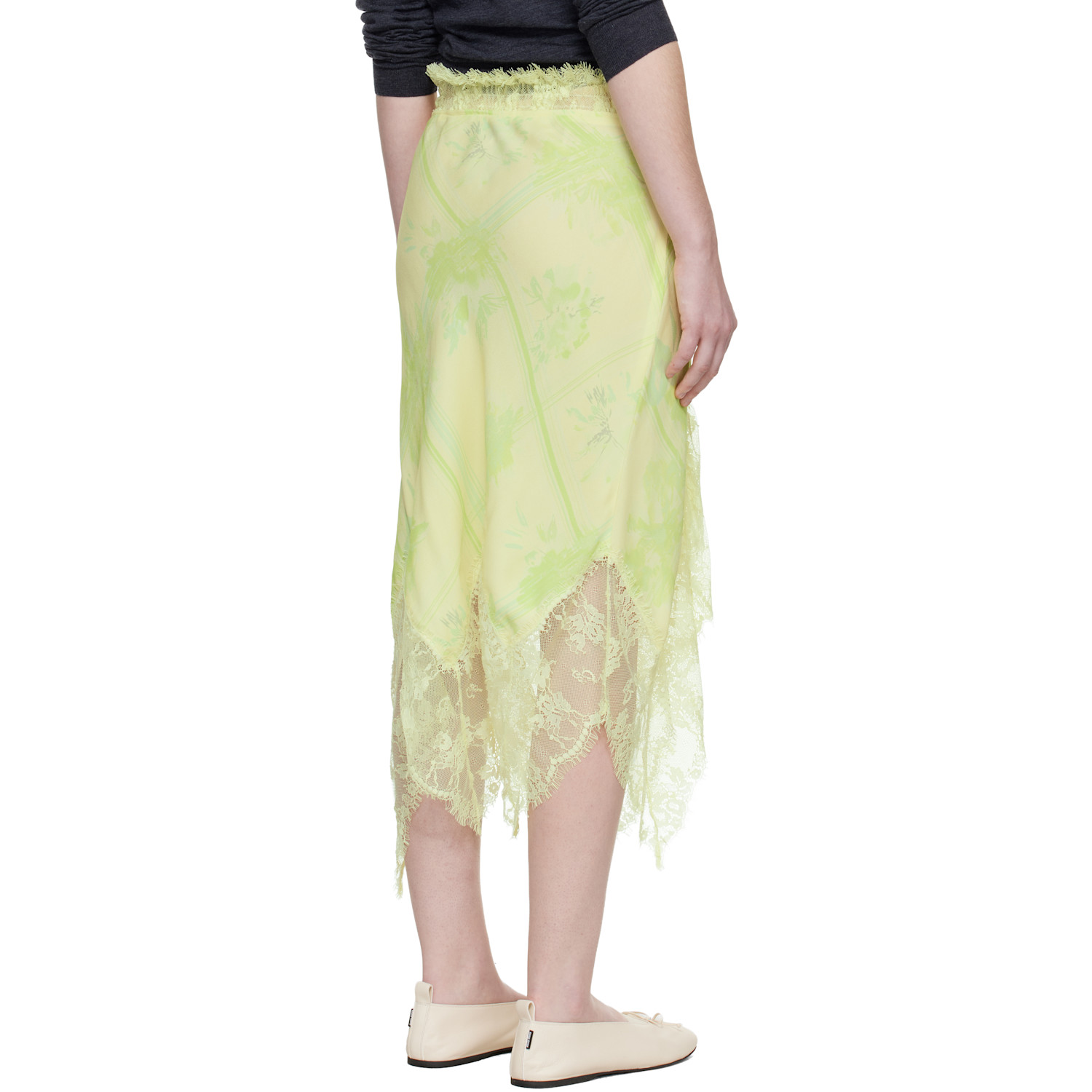  Collina Strada Yellow Waterlily Midi Skirt 