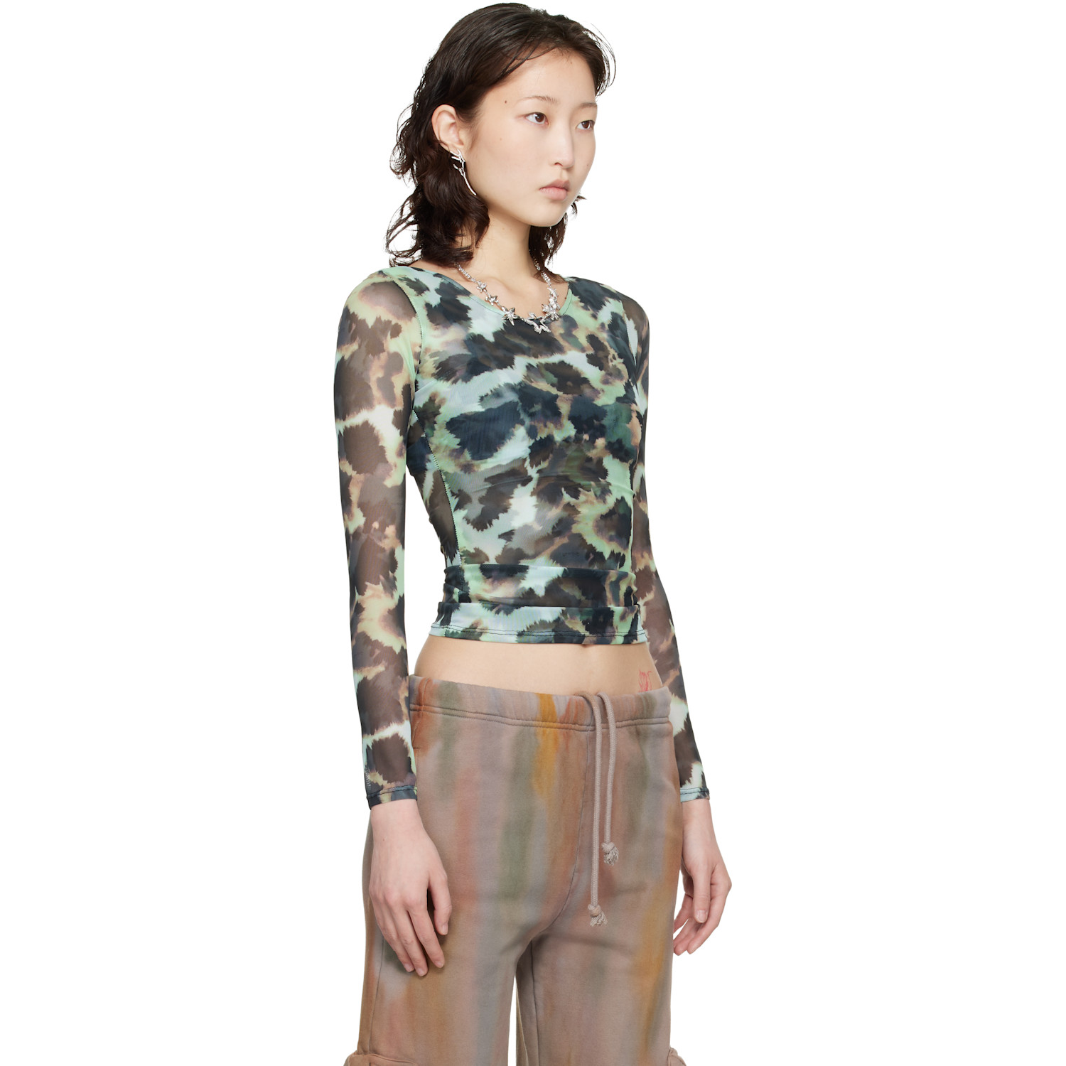  Collina Strada Green & Black Cardio Top 