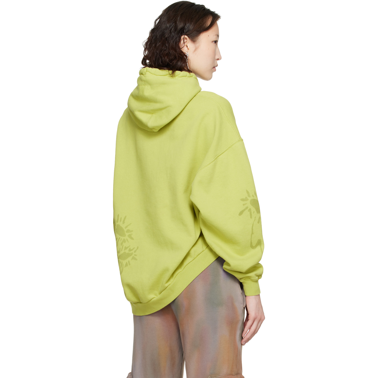  Collina Strada Green Wave Hem Hoodie 