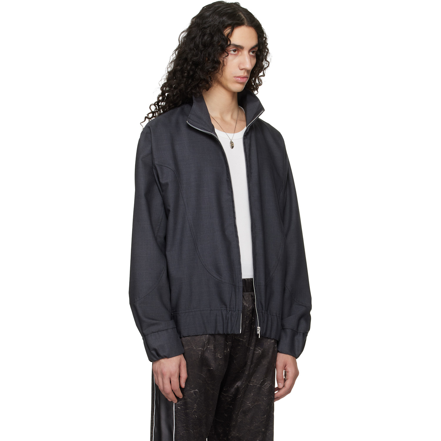  Serapis Gray Wool Track Jacket 