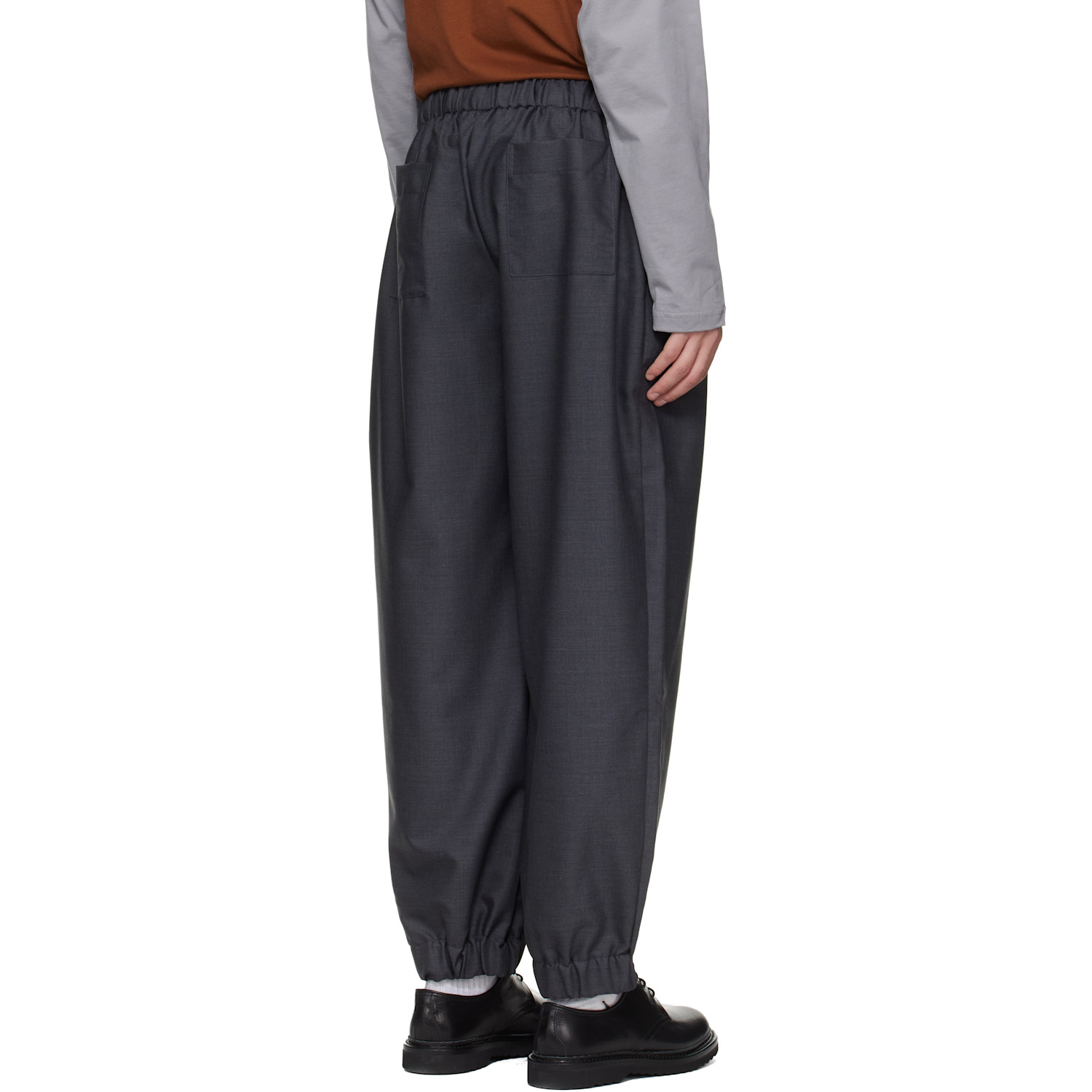  Serapis Gray Wool Draped Lounge Pants 