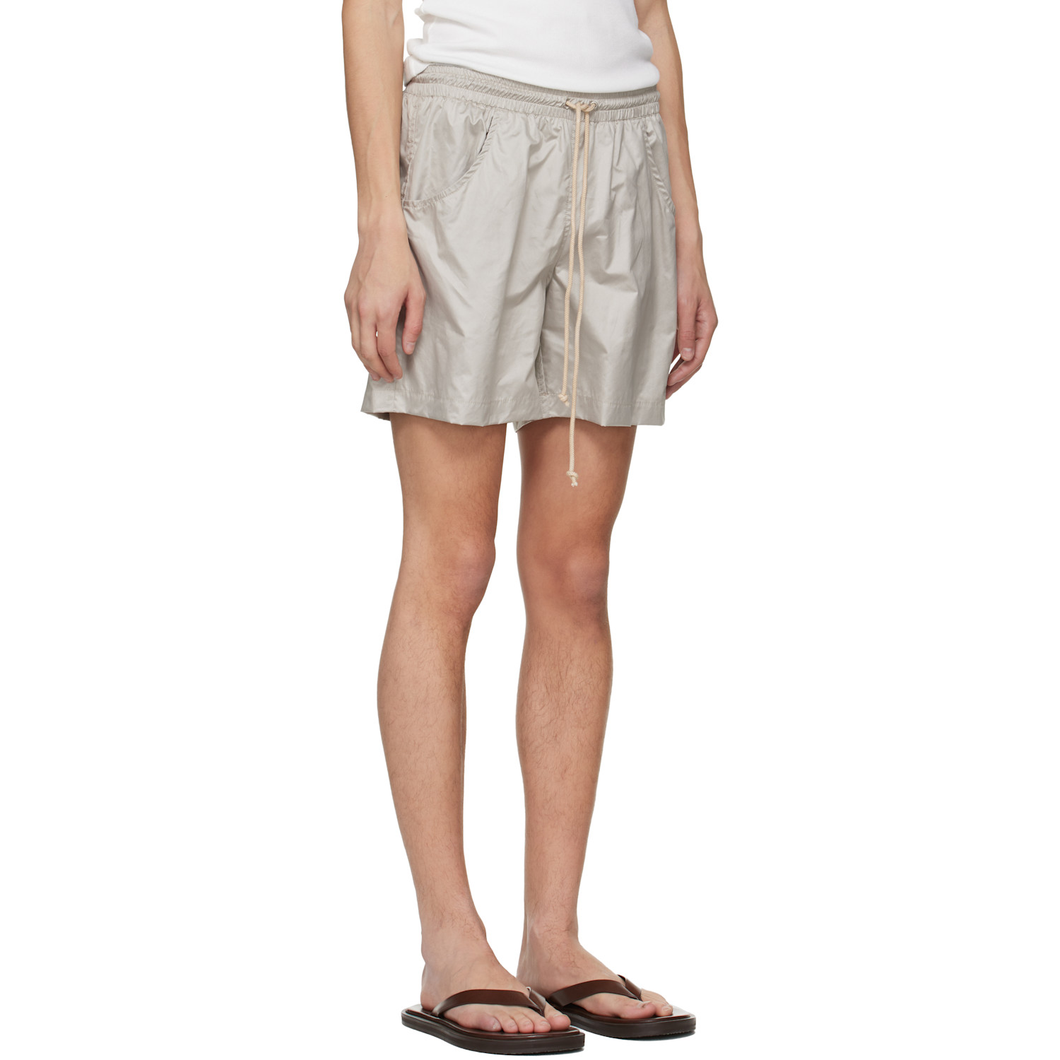  Serapis Gray Embroidered Logo Swim Shorts 
