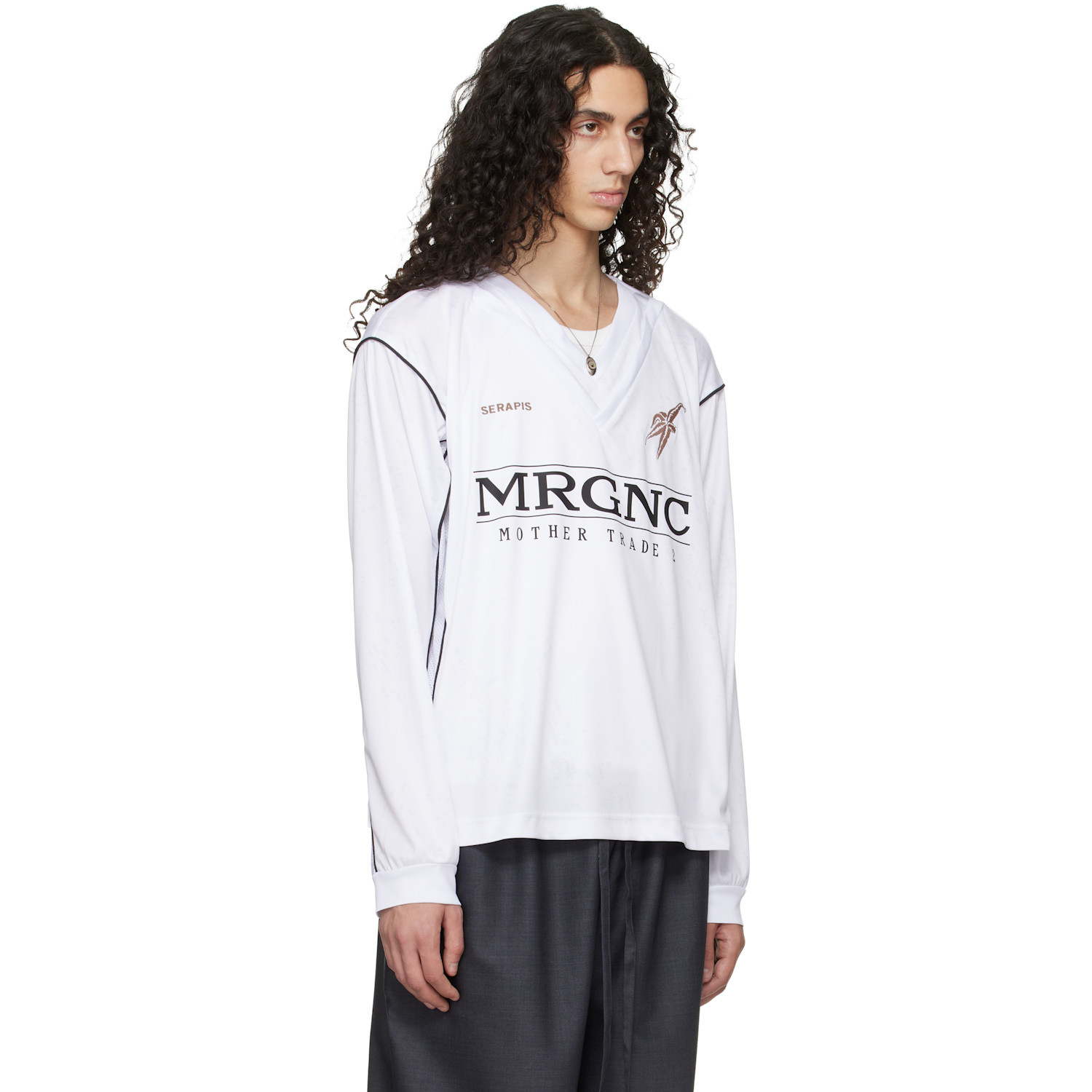  Serapis White Double V Football Jersey 