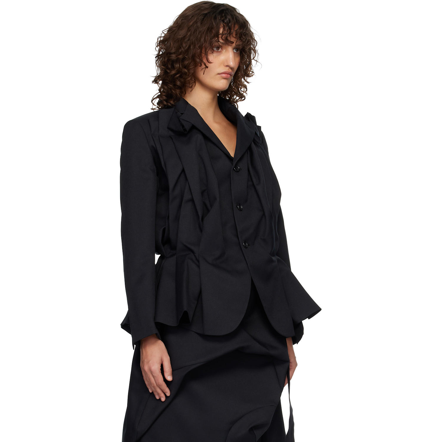  Comme Des Garçons Black Twill Blazer 