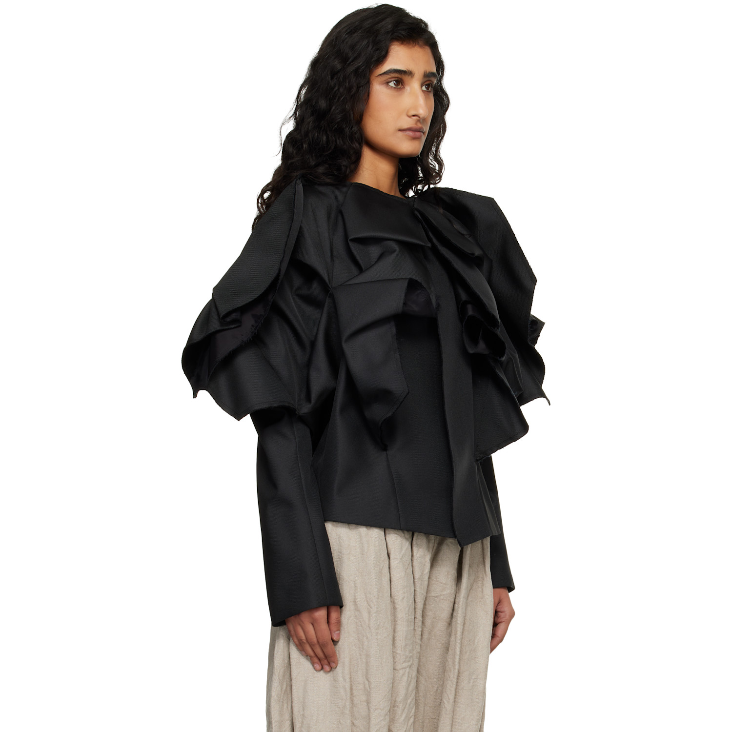  Comme Des Garçons Black Ruffled Jacket 