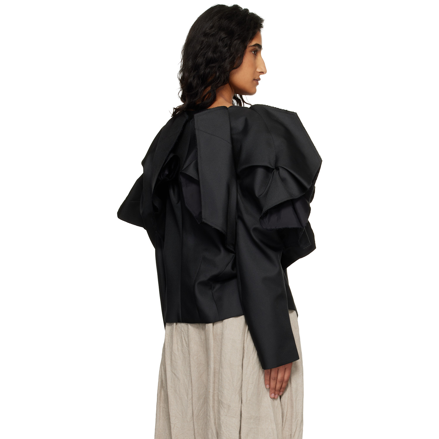  Comme Des Garçons Black Ruffled Jacket 