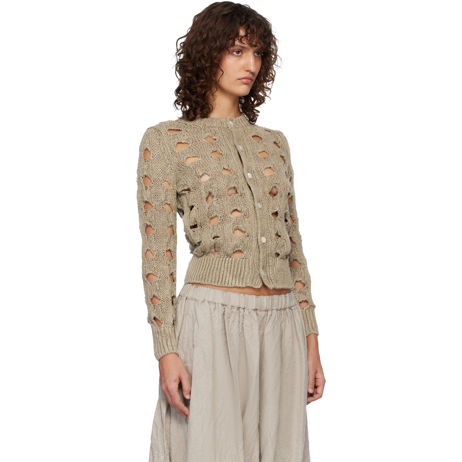  Comme Des Garçons Beige Hemp Cardigan 