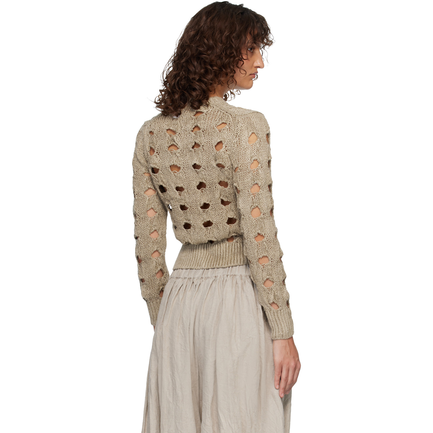  Comme Des Garçons Beige Hemp Cardigan 