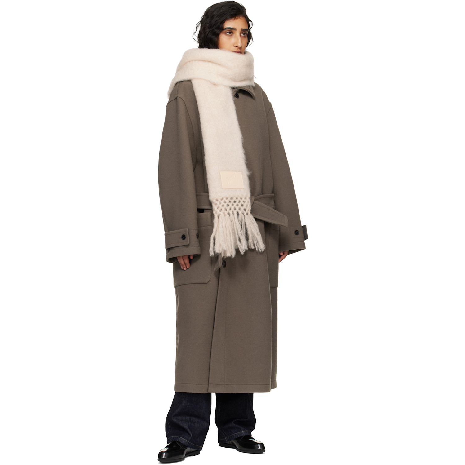  Jil Sander Off-white Wool Blend Scarf 