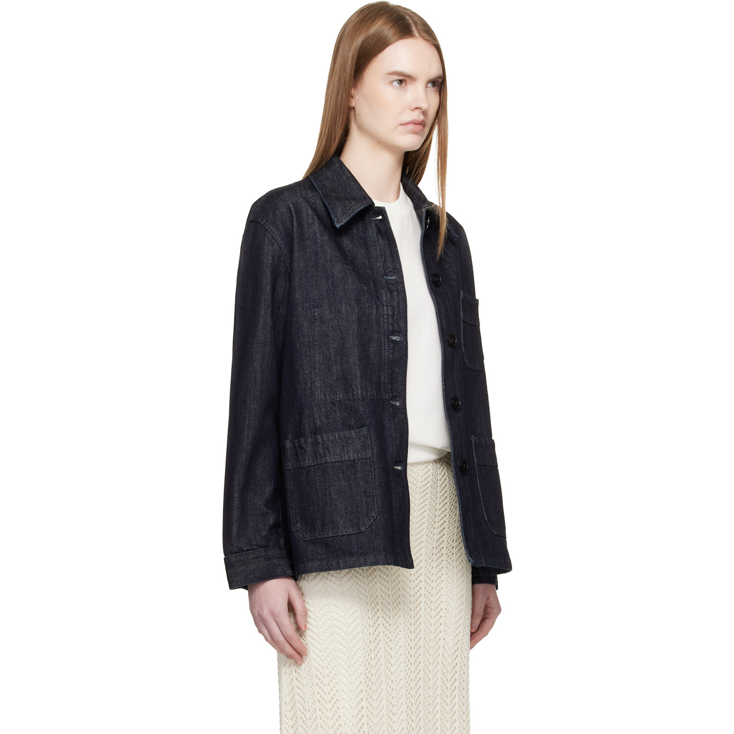  Jil Sander Gray Lightweight Denim Jacket 