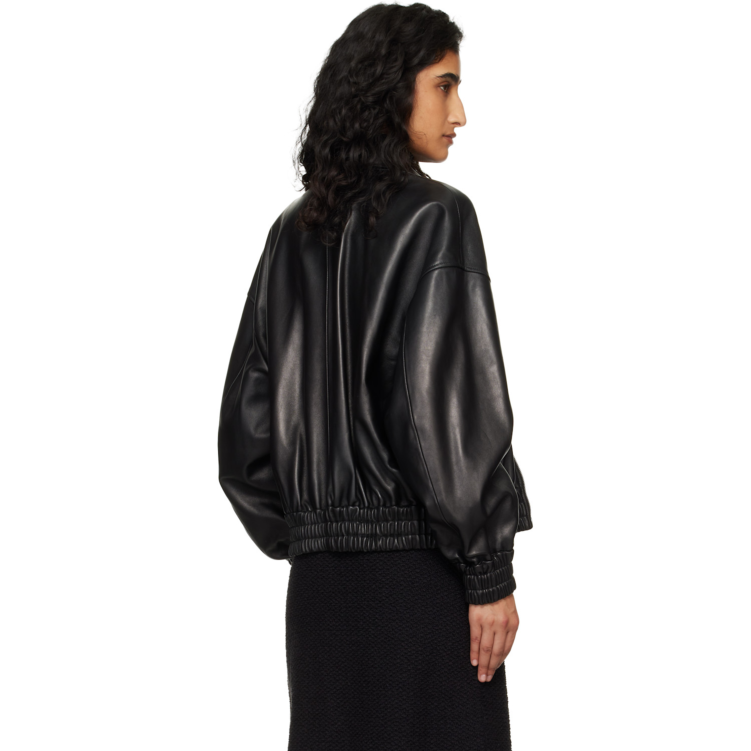  Jil Sander Black Blouson Leather Jacket 