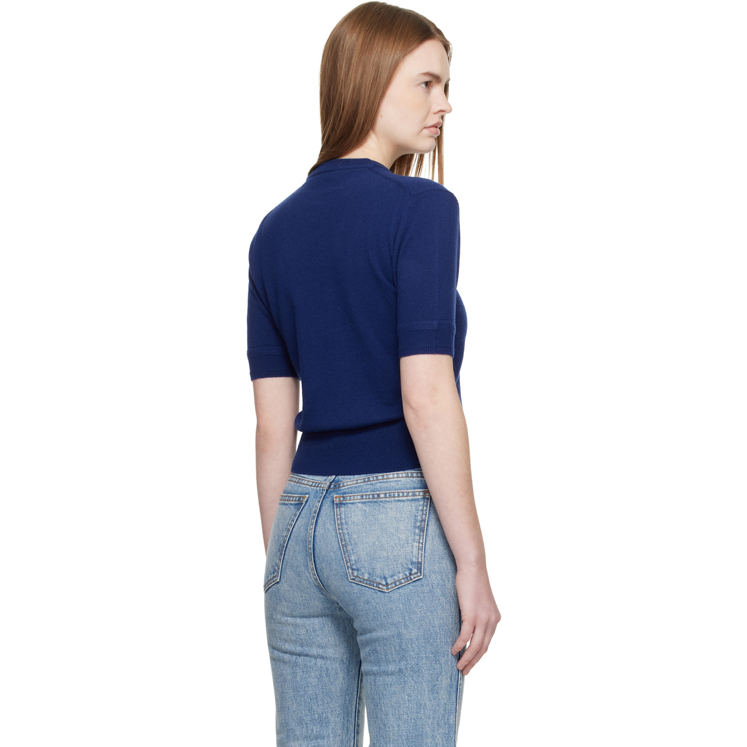  Jil Sander Blue Lightweight Wool Knit T-shirt 