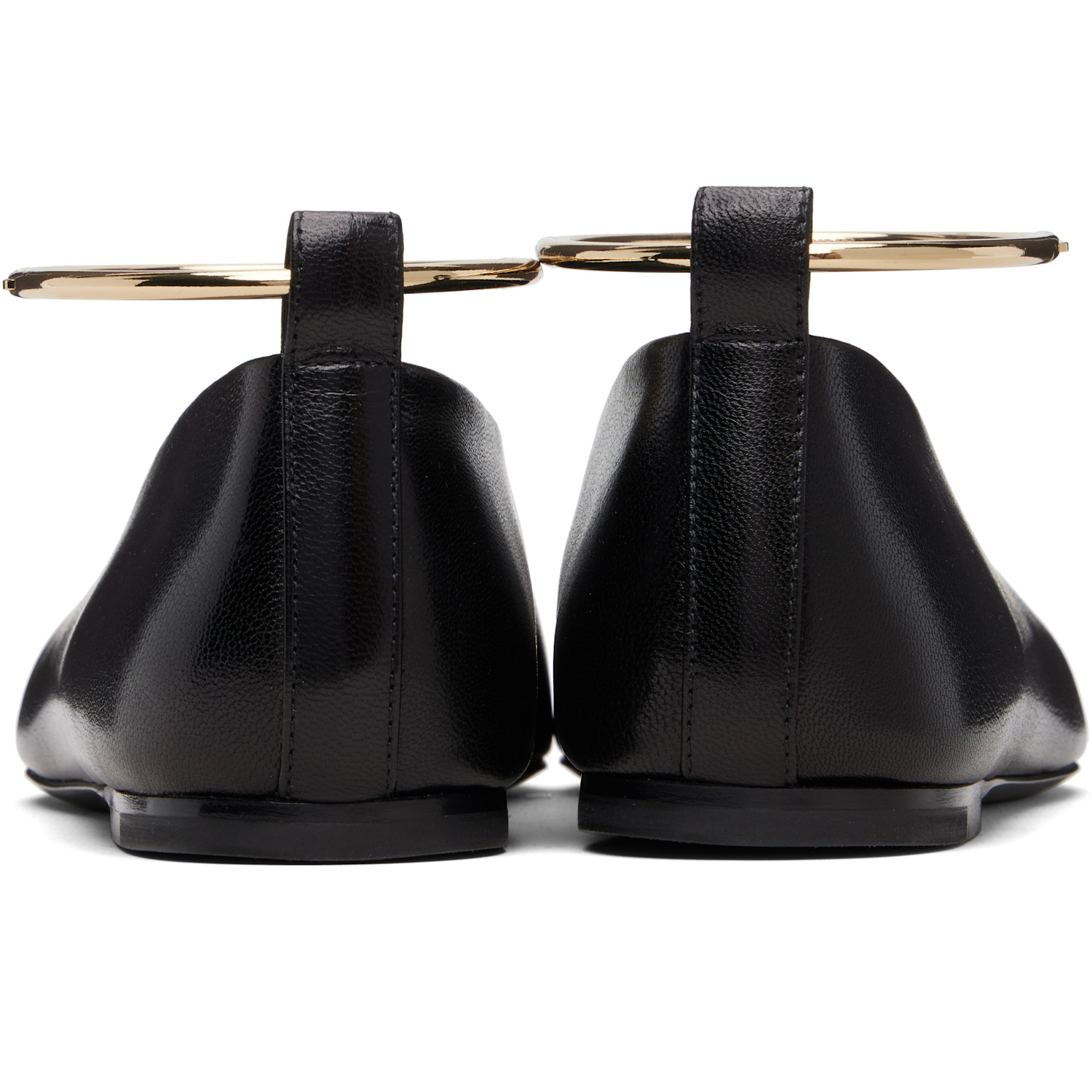  Jil Sander Black Ring Ballerina Flats 