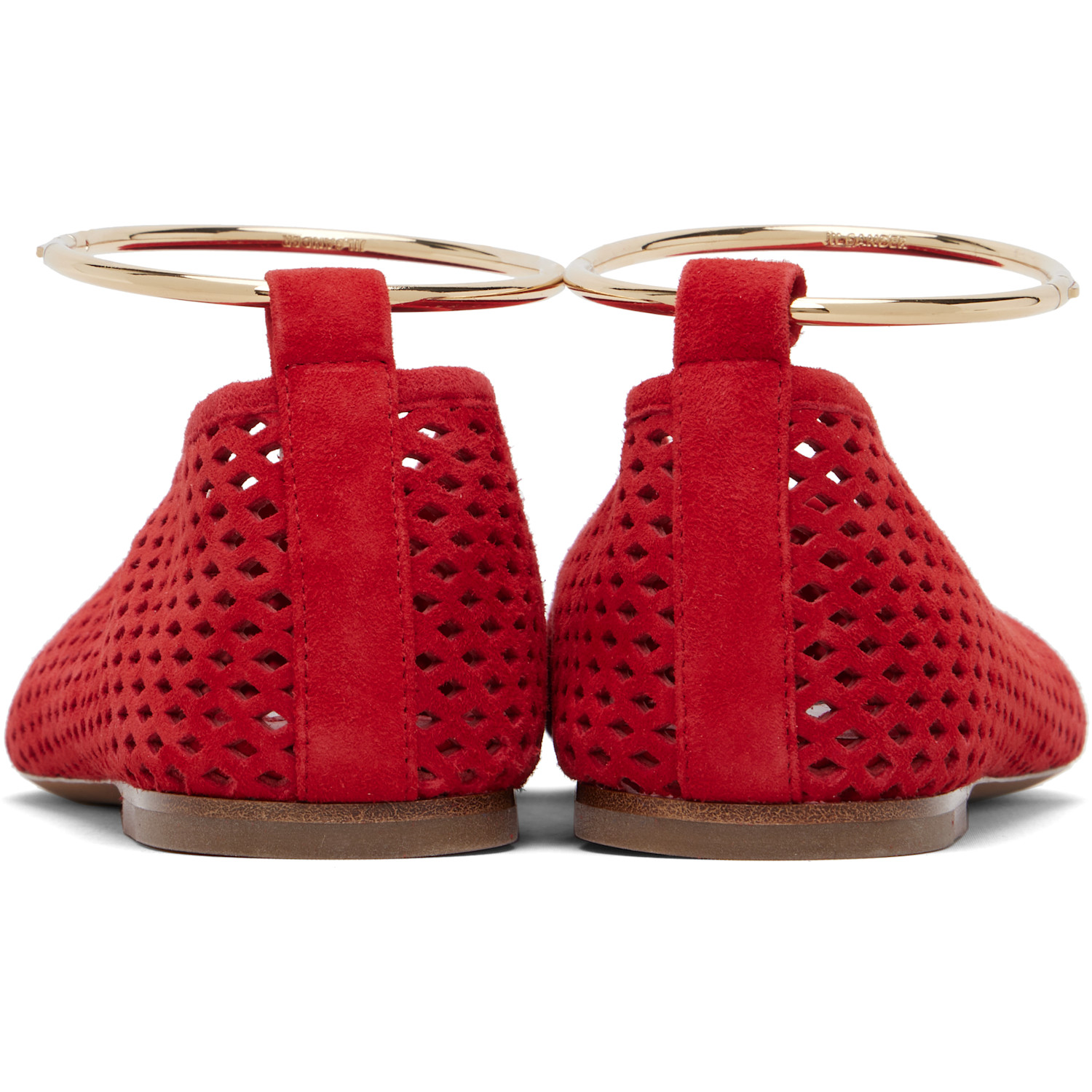  Jil Sander Red Ring Ballerina Flats 