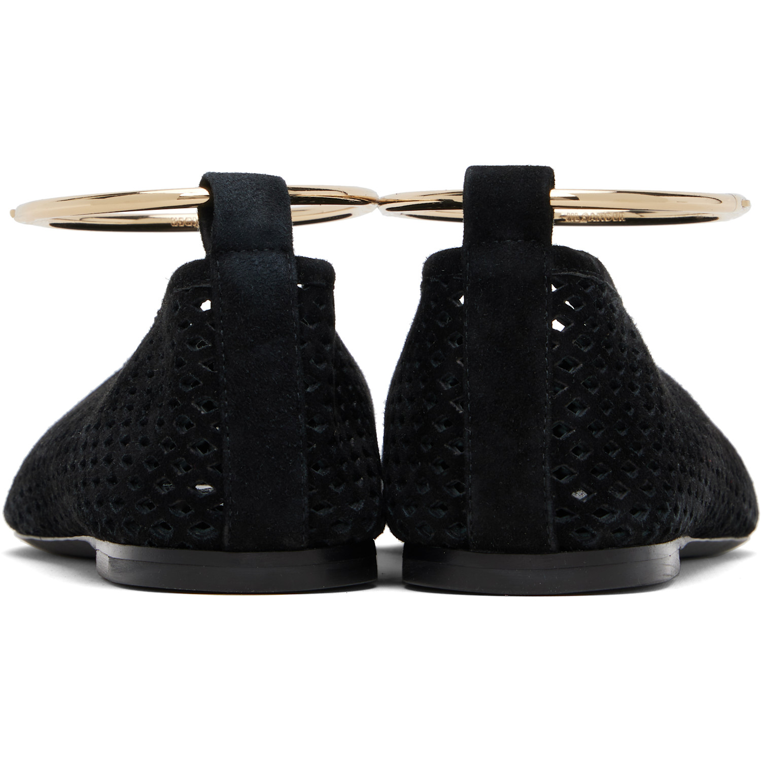  Jil Sander Black Ring Ballerina Flats 