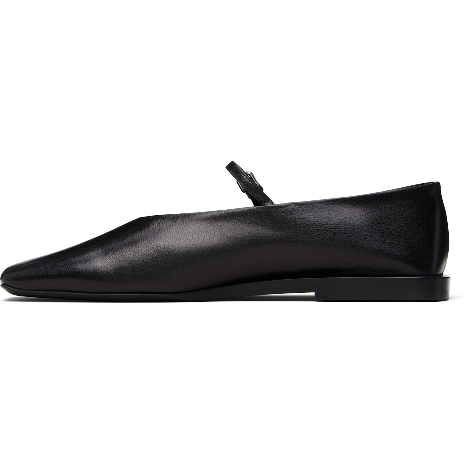  Jil Sander Black Buckle Strap Ballerina Flats 