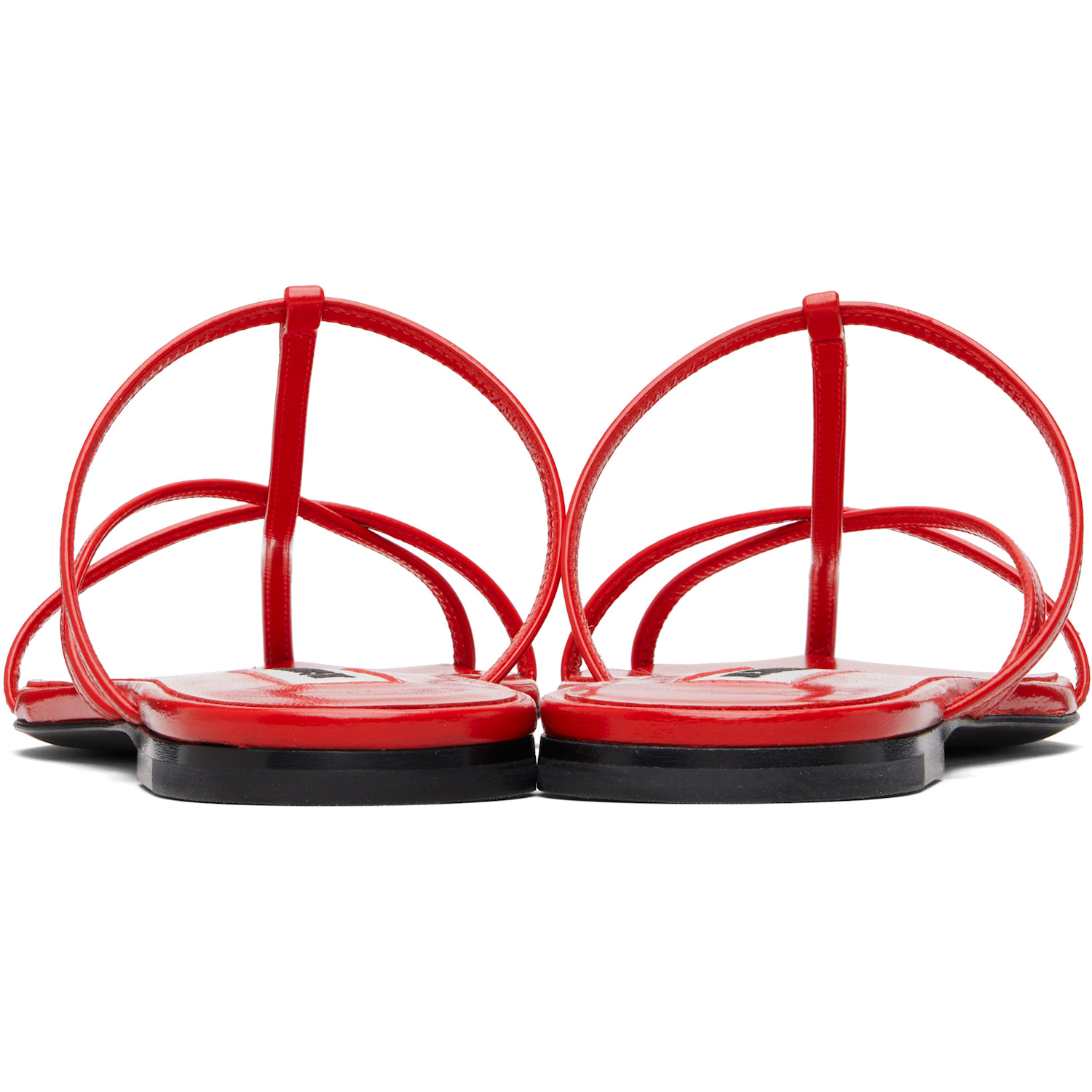  Jil Sander Red Pointed Toe Sandals 
