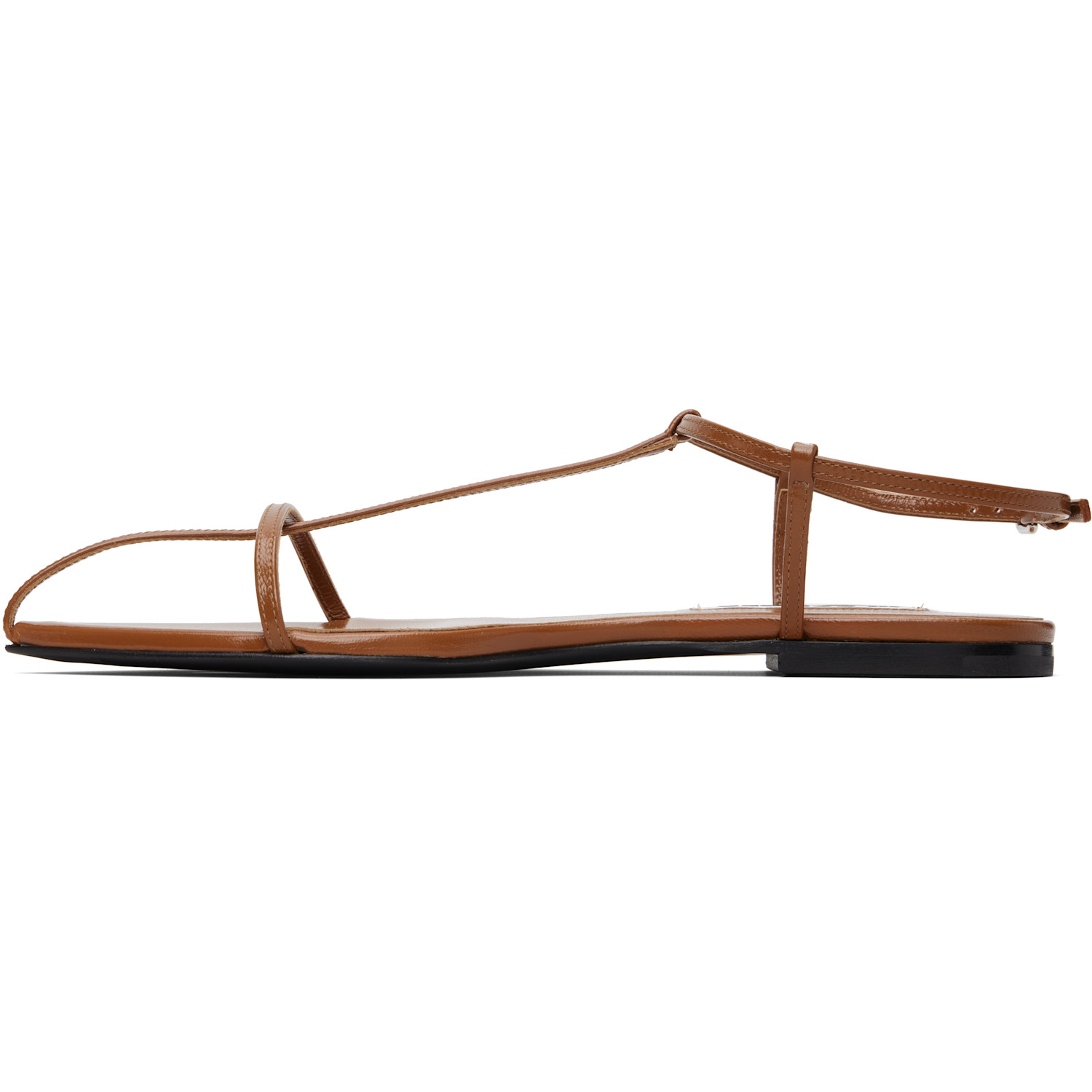  Jil Sander Brown Cage Flat Sandals 