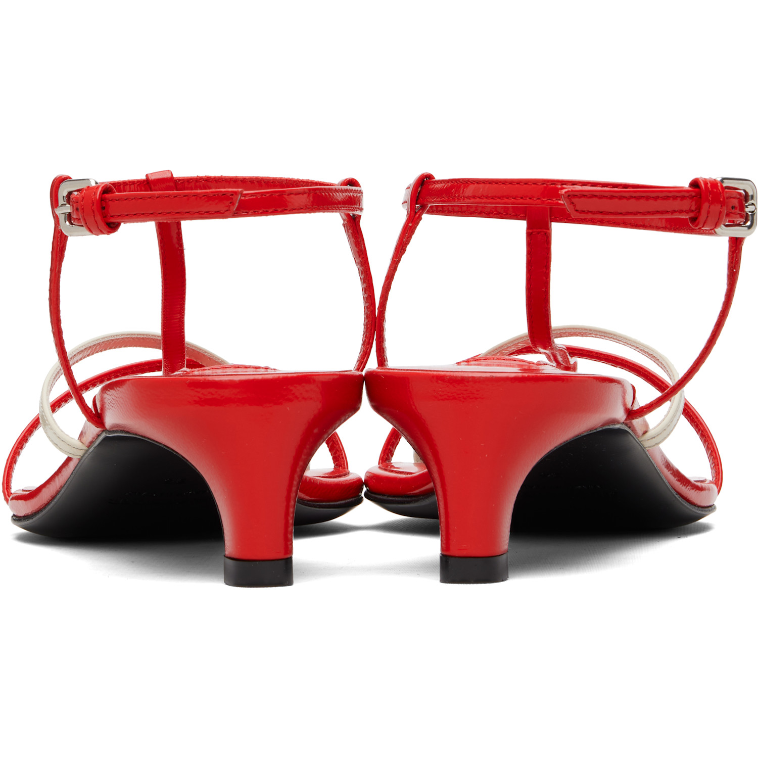  Jil Sander Red Cage Low Heeled Sandals 
