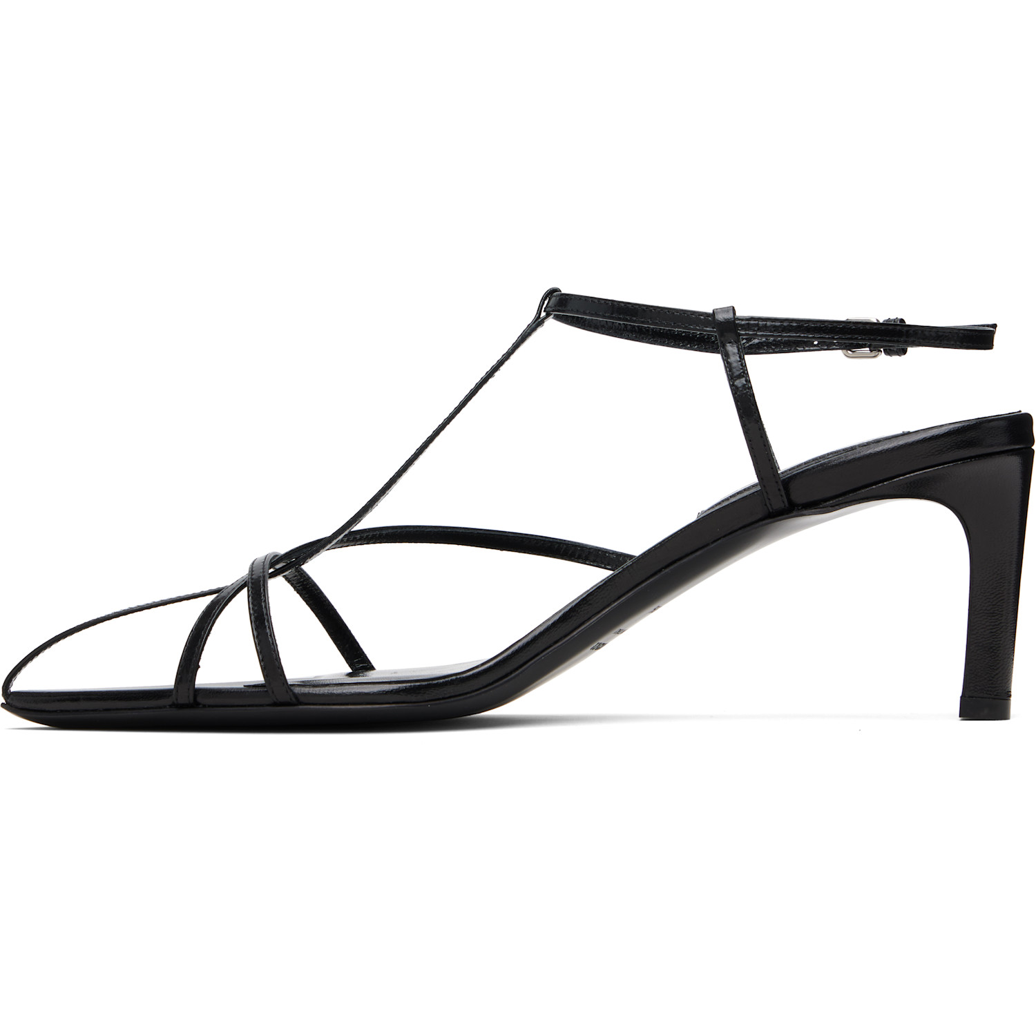  Jil Sander Black Cage Heeled Sandals 