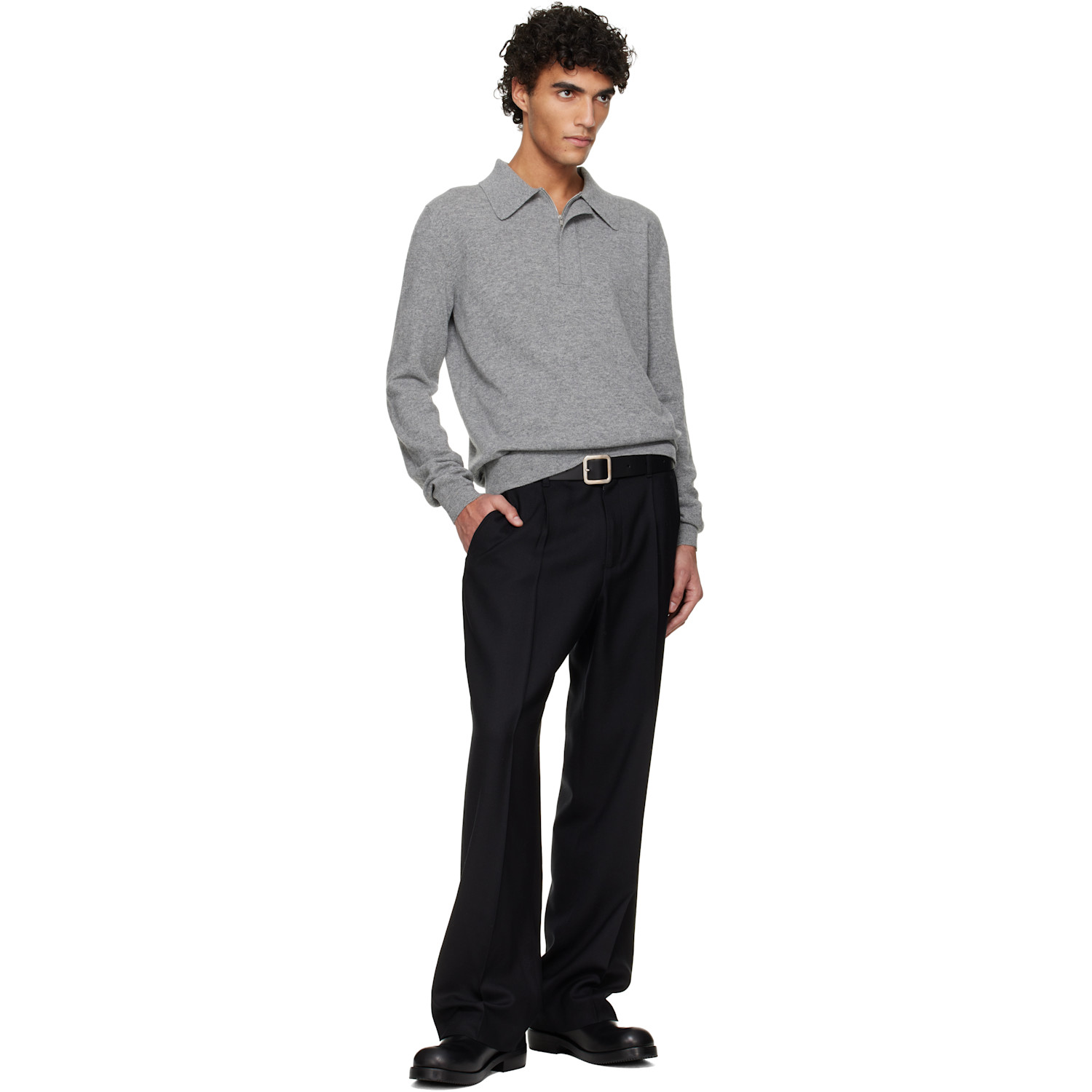  Jil Sander Black Calfskin Belt 