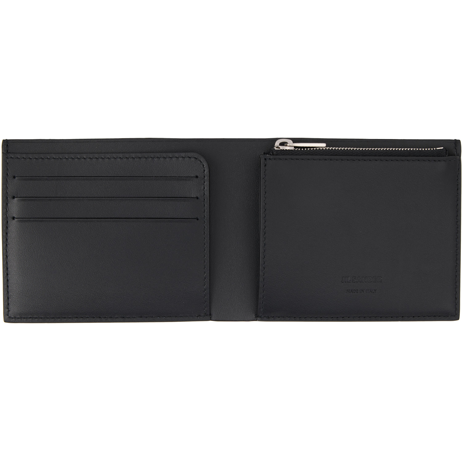  Jil Sander Black Zip Pocket Wallet 