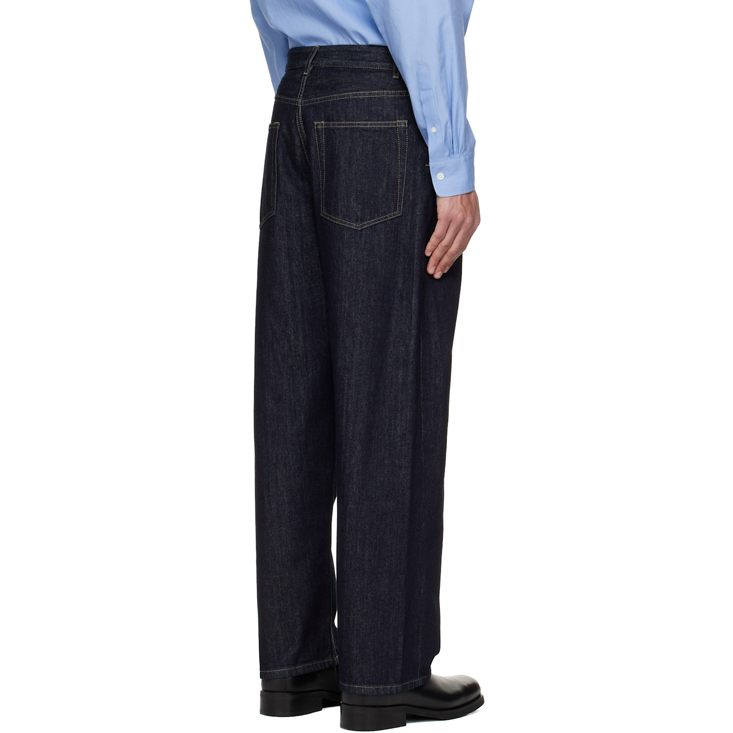  Jil Sander Navy Contrast Stitch Jeans 