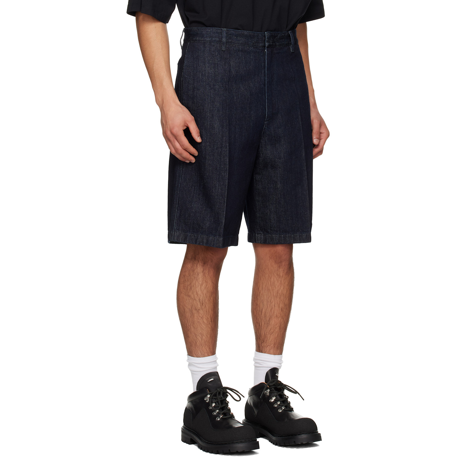  Jil Sander Navy Lightweight Denim Shorts 