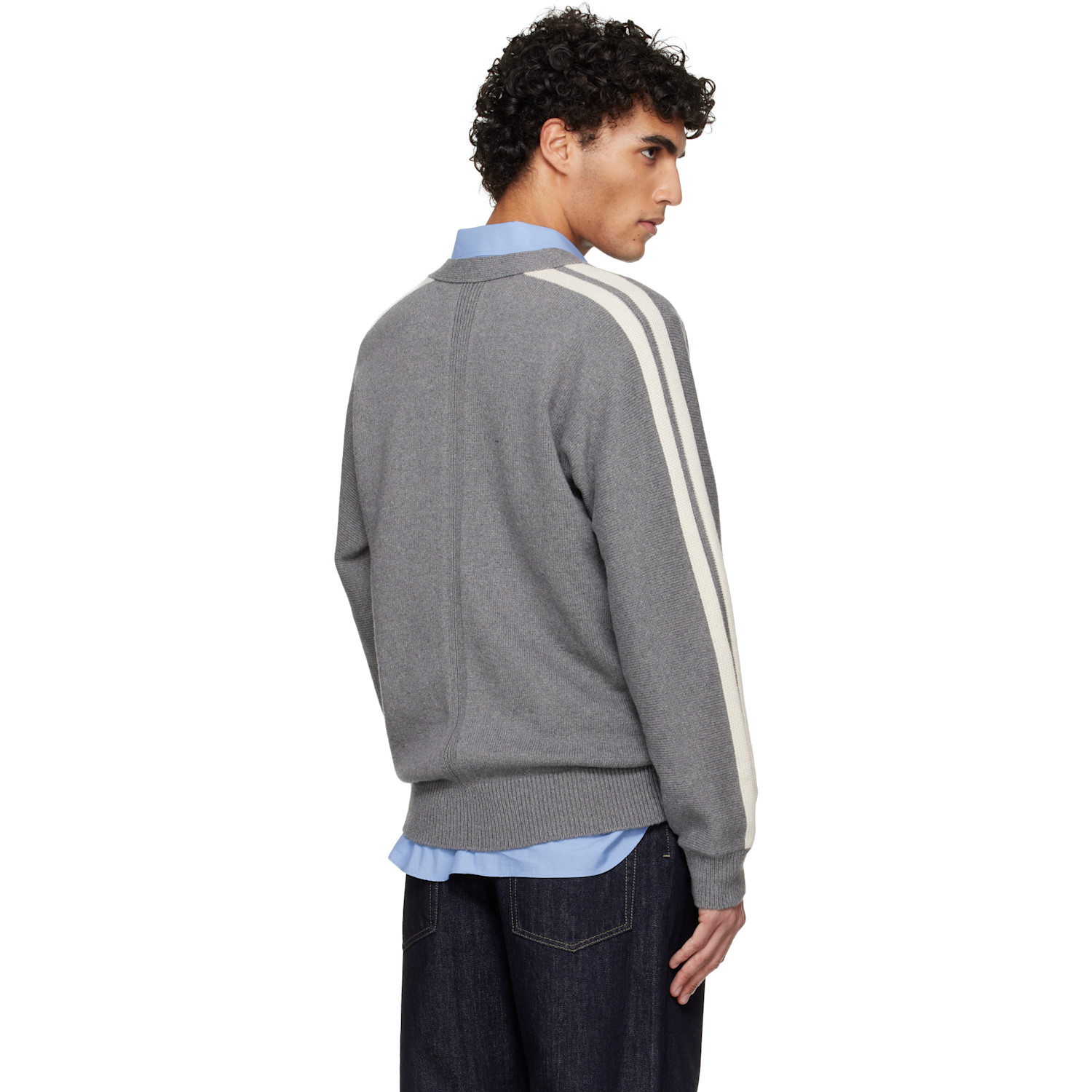  Jil Sander Gray Cashmere Cardigan 