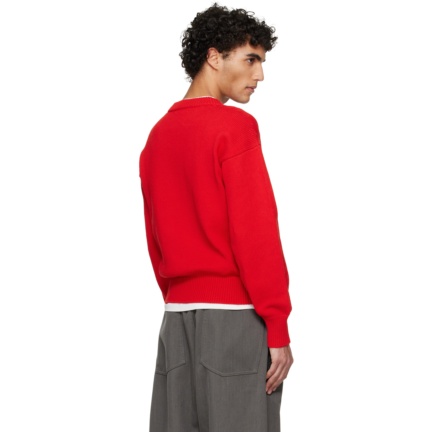  Jil Sander Red Cotton Sweater 