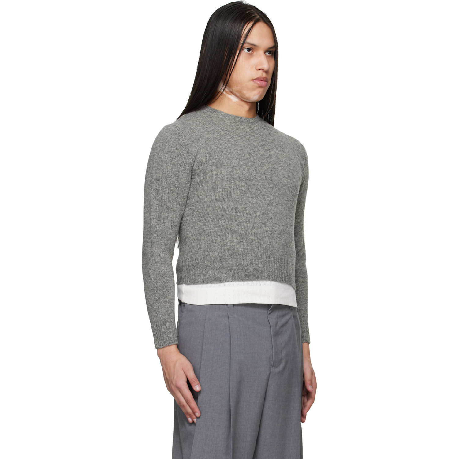  Jil Sander Gray Knit Wool-blend Sweater 