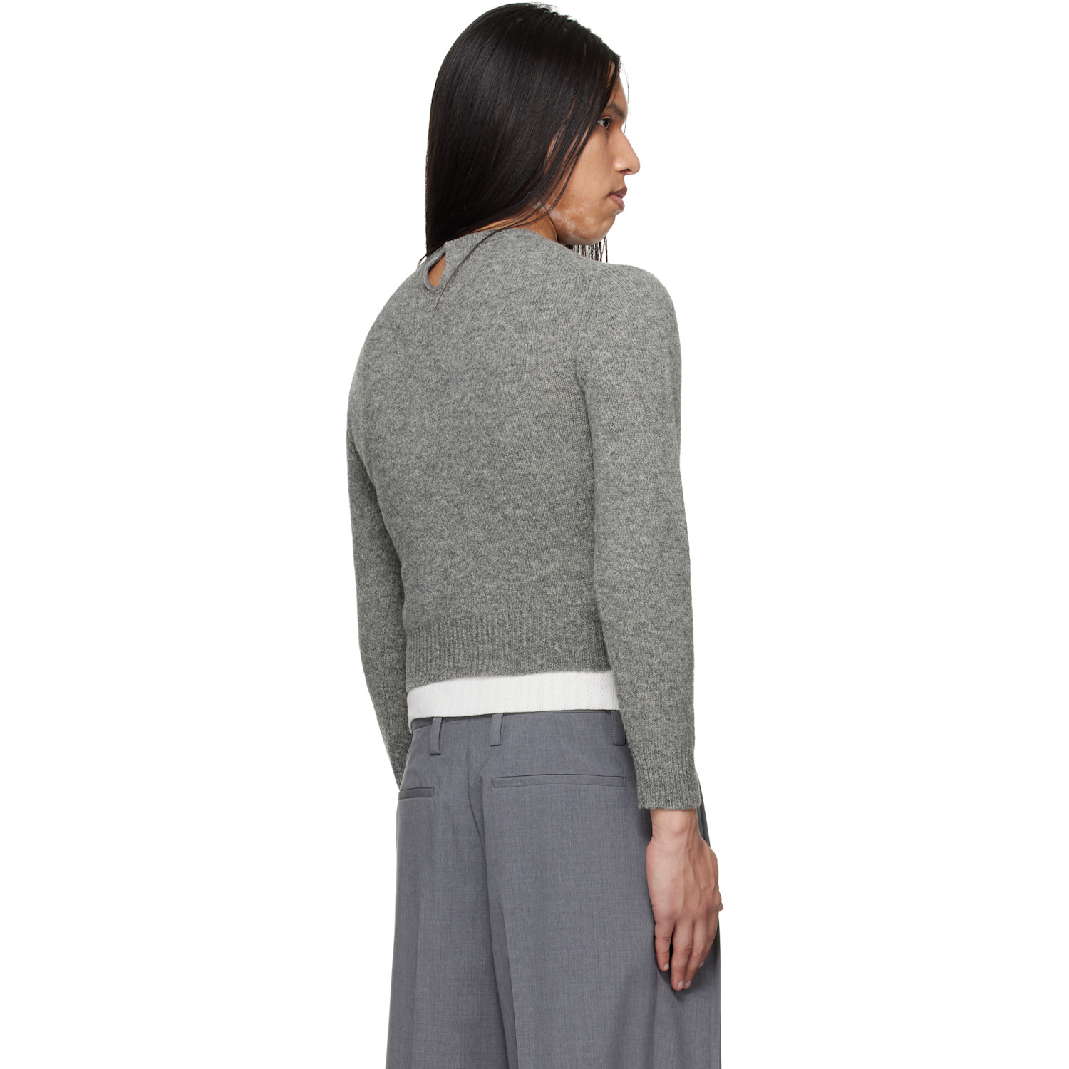  Jil Sander Gray Knit Wool-blend Sweater 