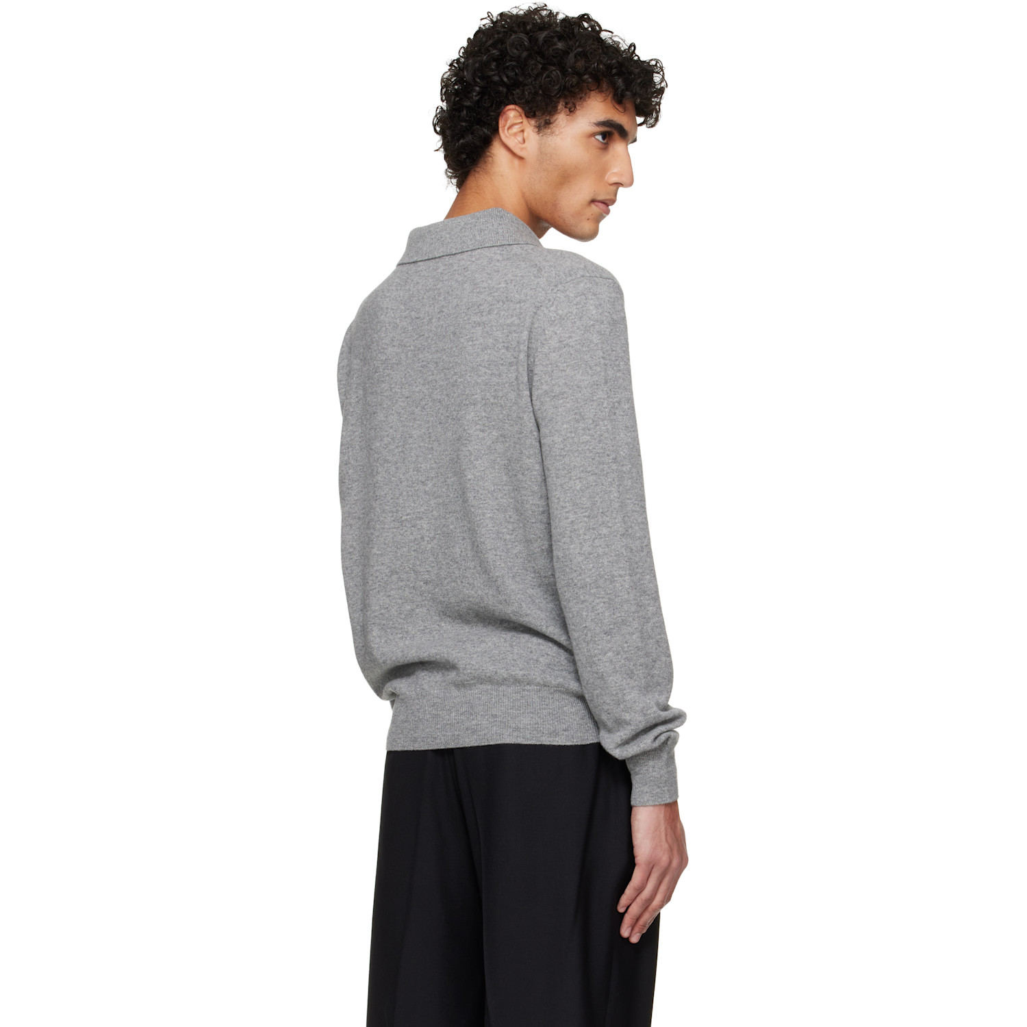 Jil Sander Gray Lightweight Wool Polo 