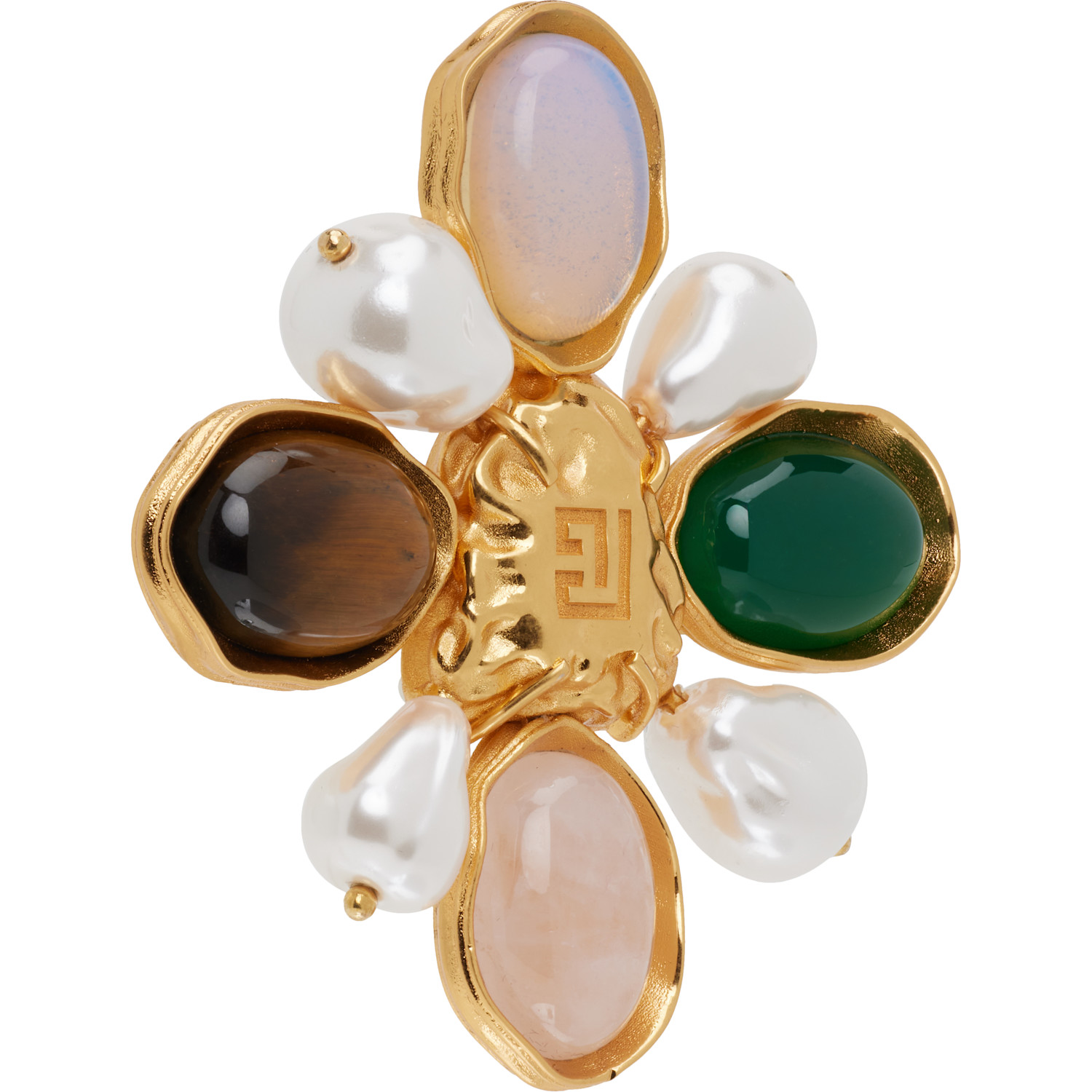  Balmain Baroque Stones & Pearls Brooch 